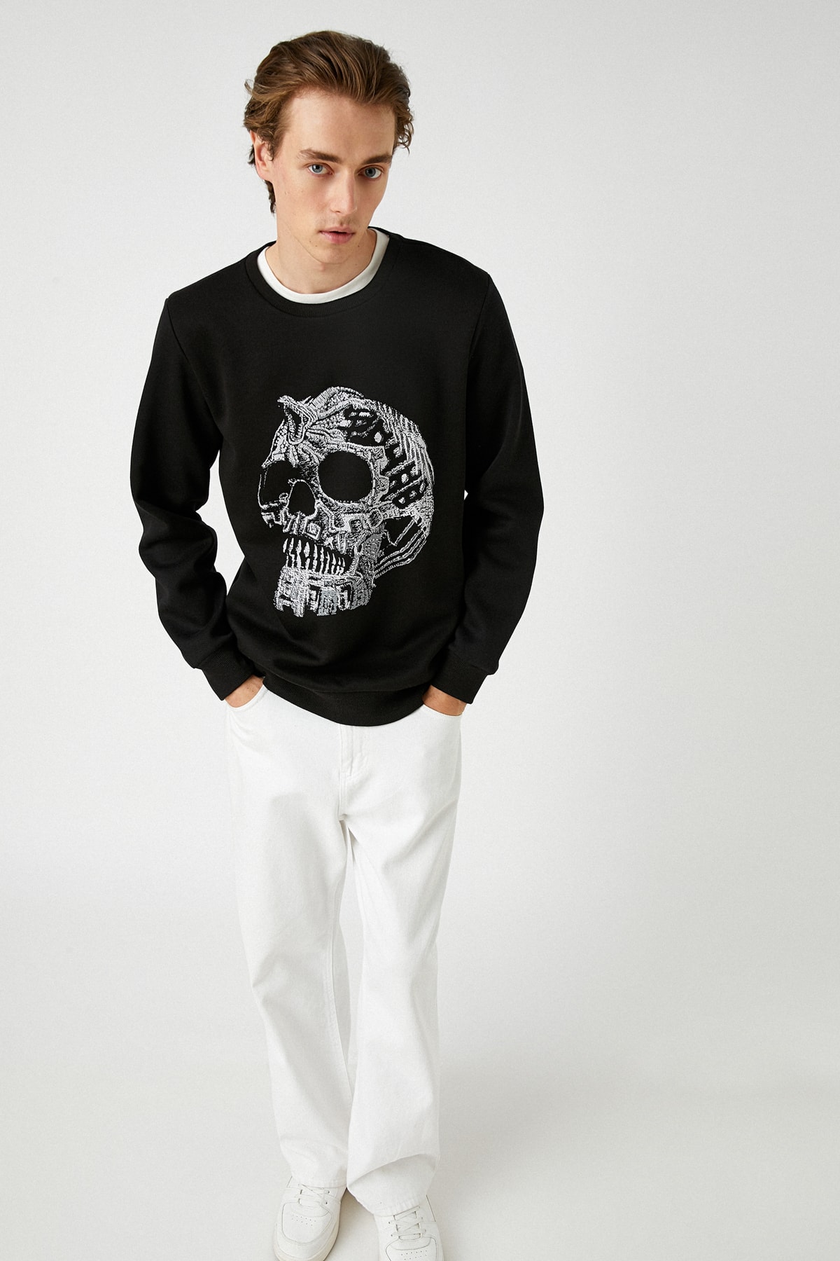 Levně Koton Men's Black Sweatshirt