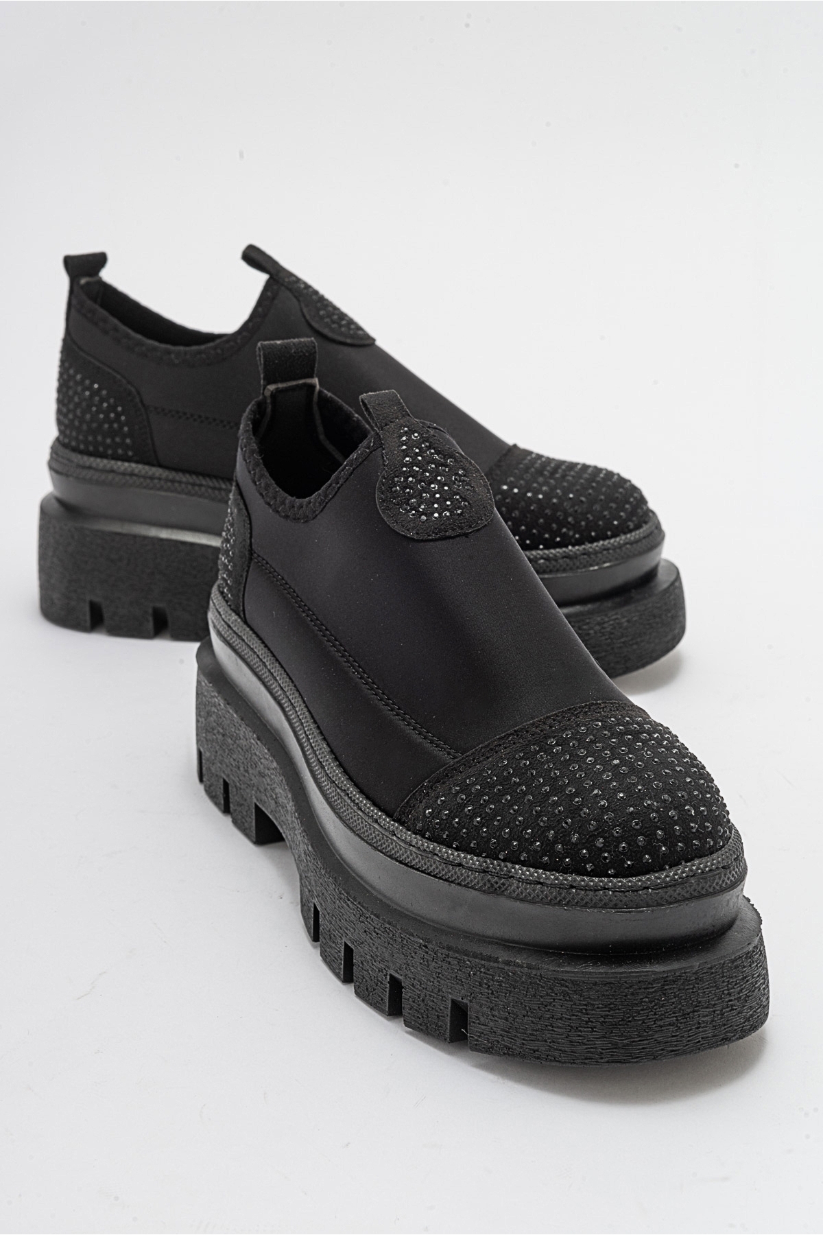 Levně LuviShoes HERIS Black Stone Scuba Thick Soled Women's Shoes
