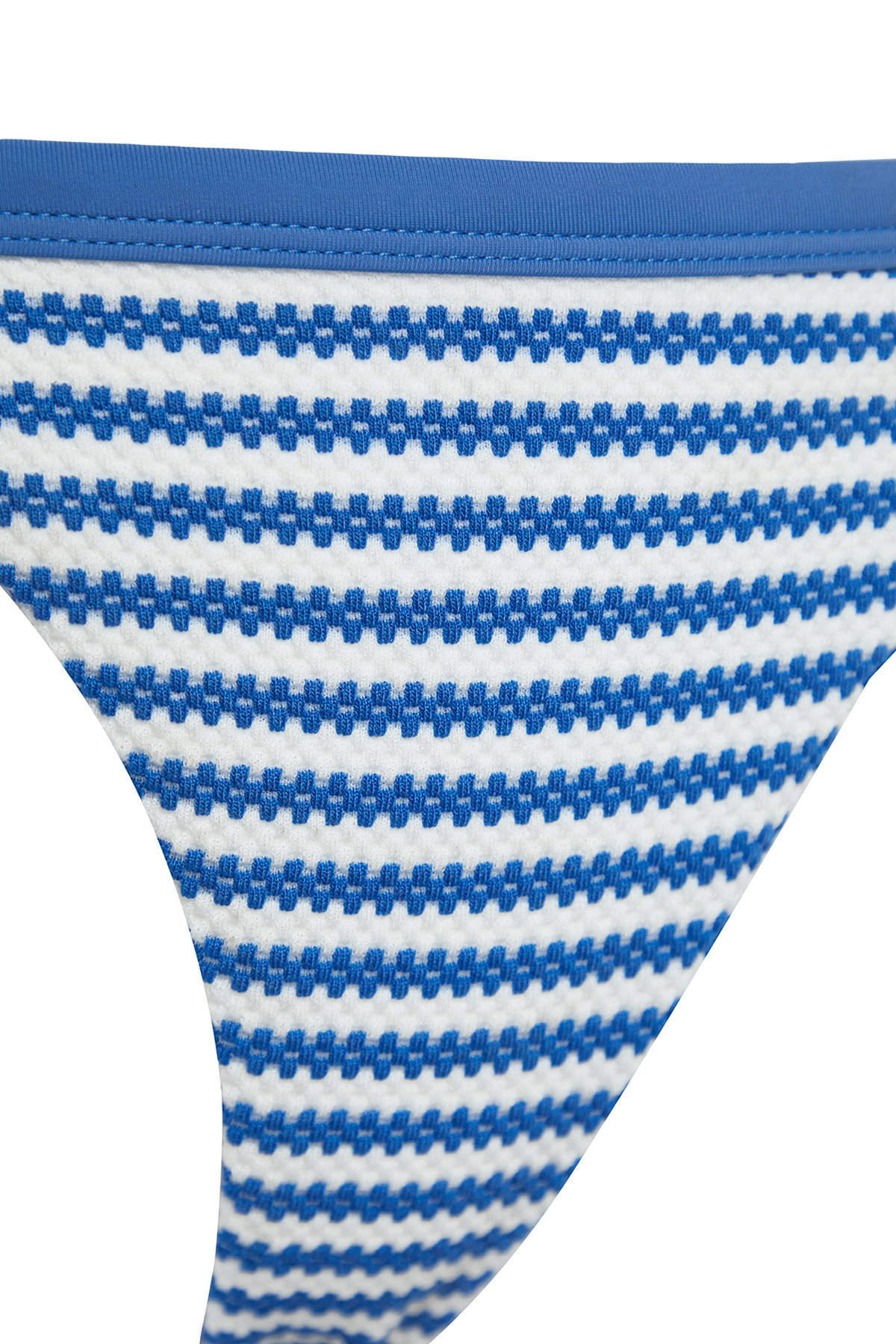 Trendyol White-Blue Triangle Textured Regular Bikini Set