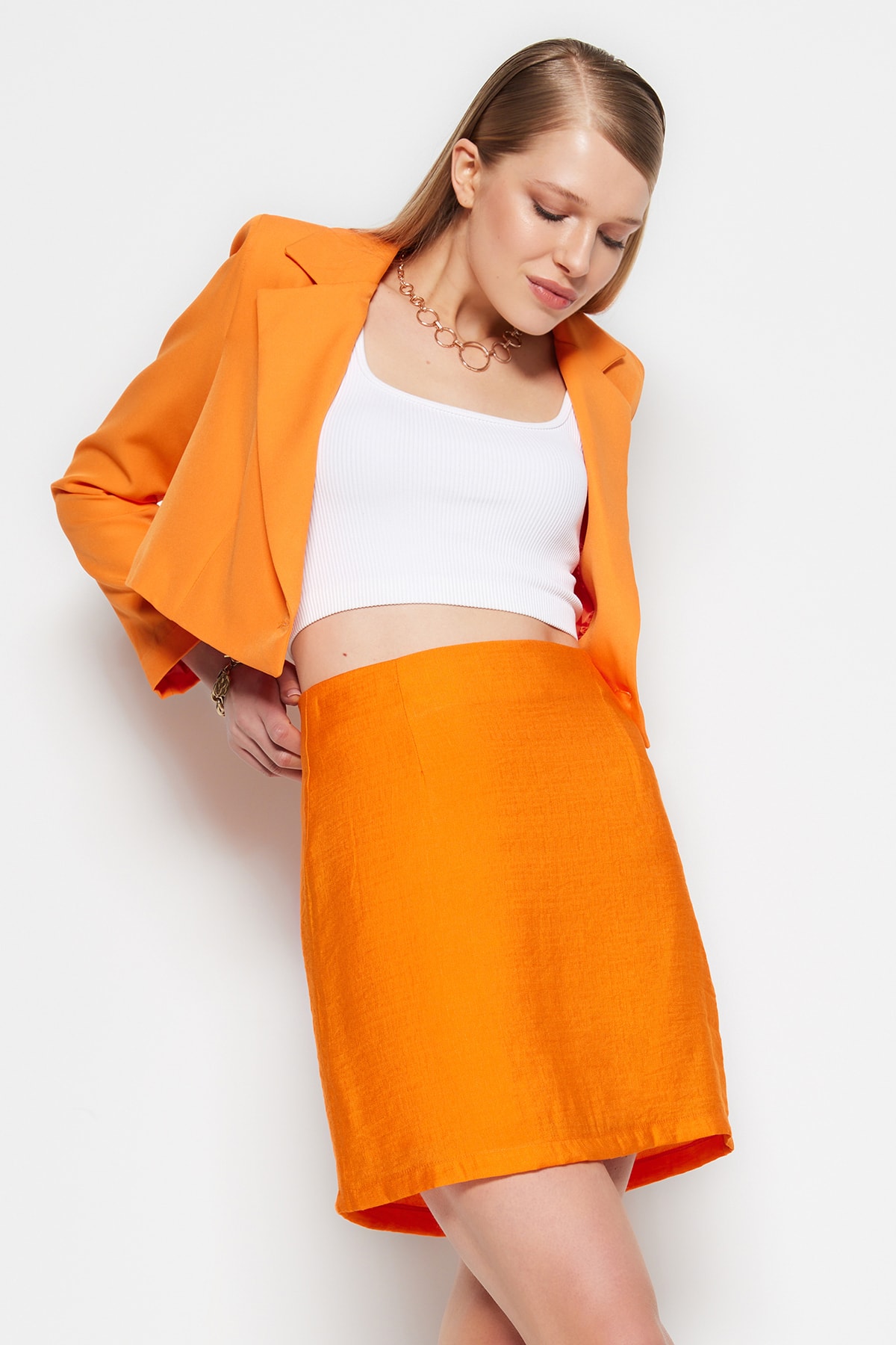 Trendyol Skirt - Orange - Mini