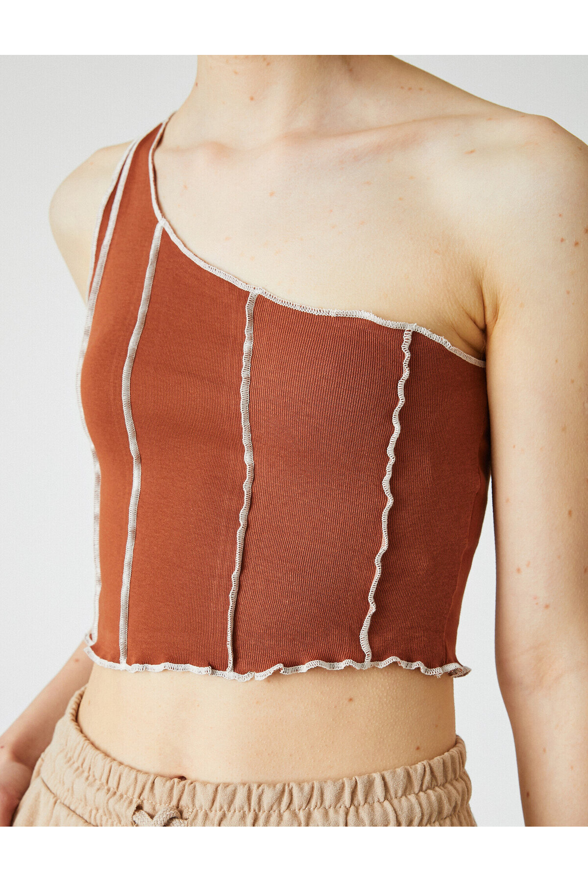 Koton One-Shoulder Crop Singlet