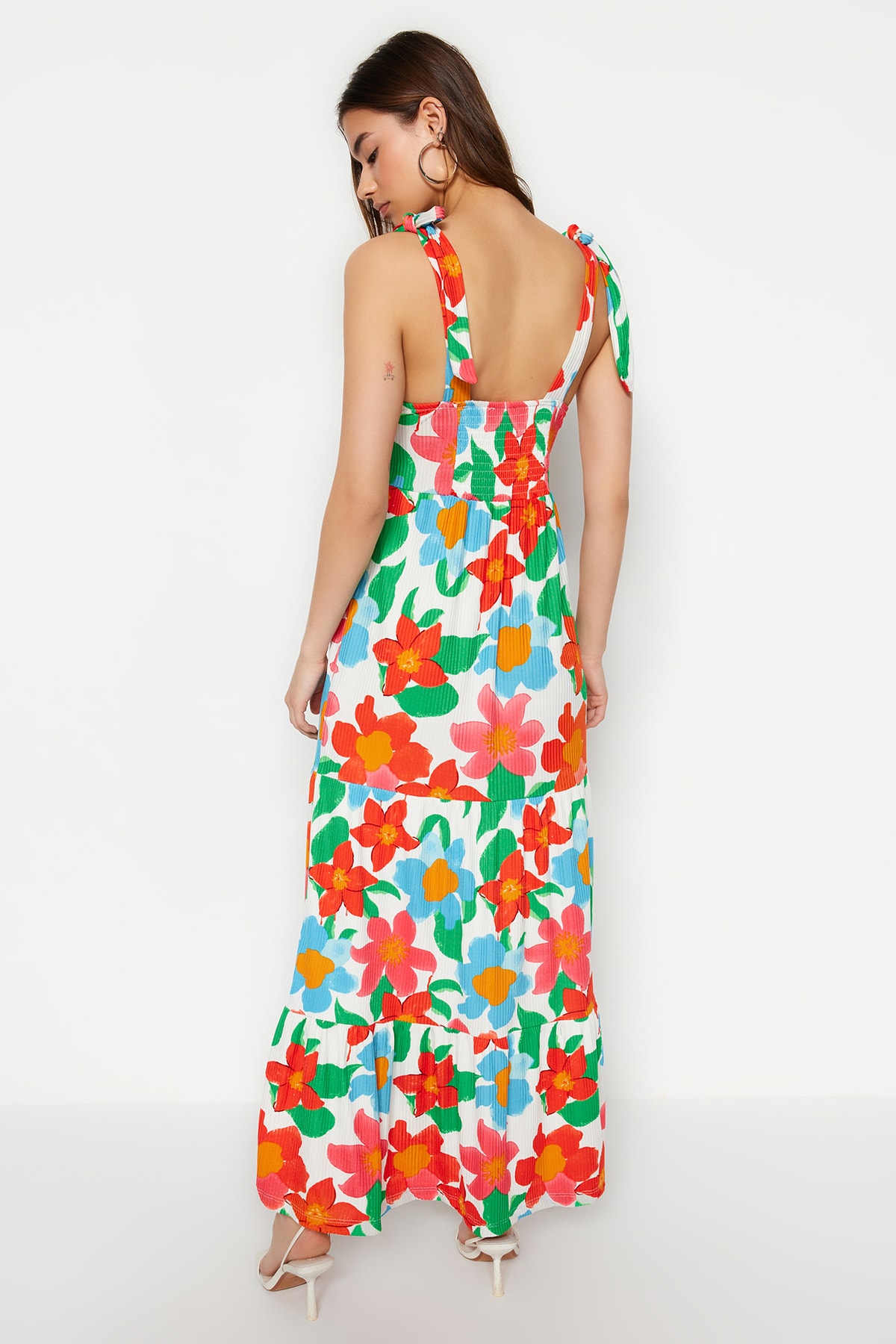 Trendyol Orange Knitted Maxi Dress