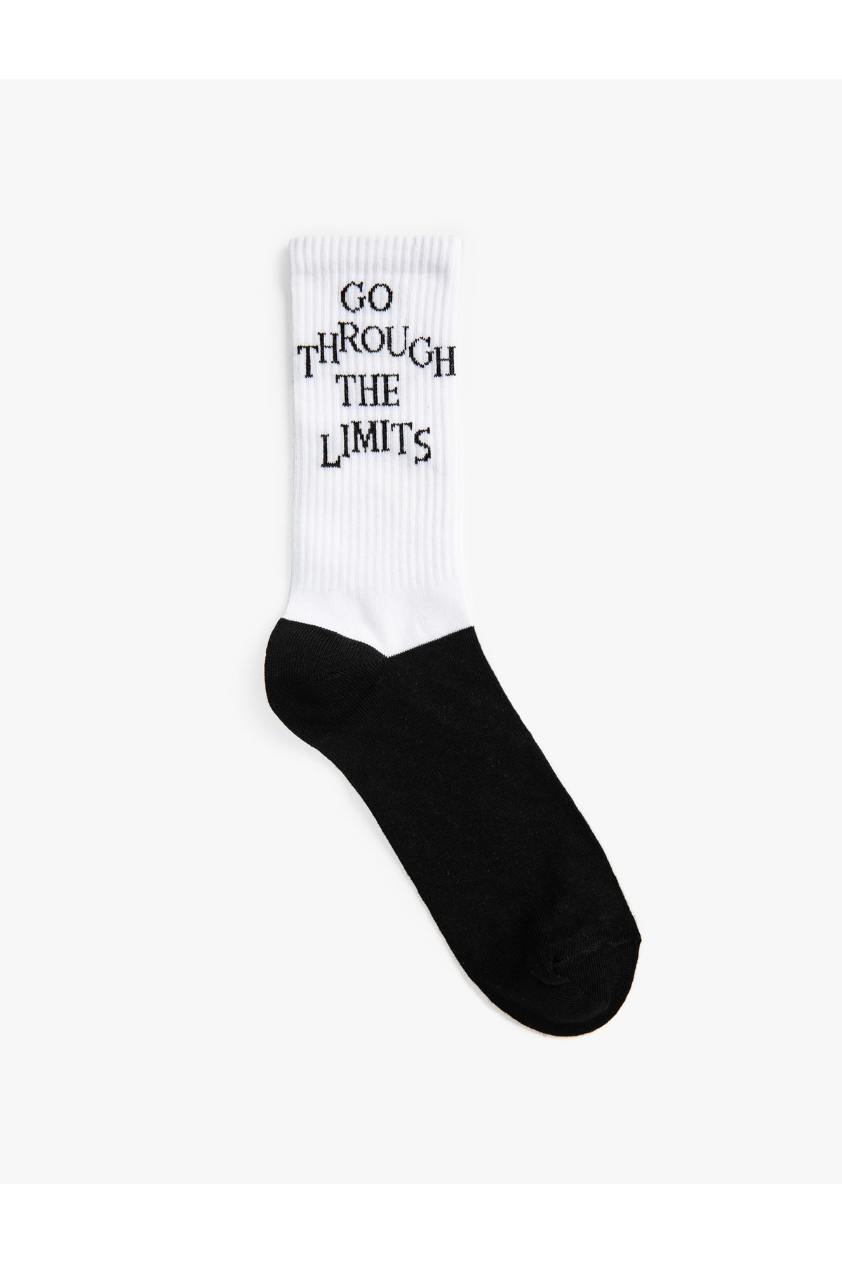 Koton Motto Embroidered Crewneck Socks
