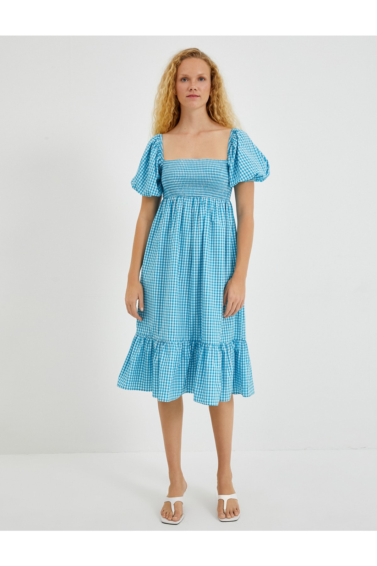 Rochie midi detaliata Koton Gippe