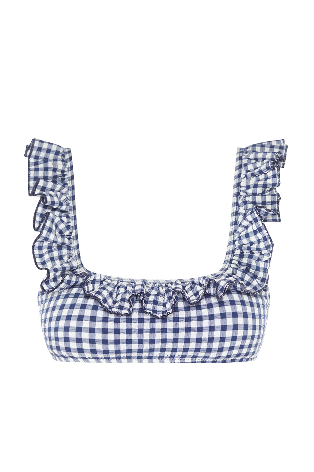 Top bikini Trendyol Gingham Texturat Bralette Flounce