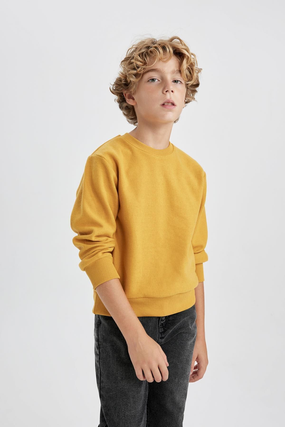 DEFACTO Boy's Crew Neck Thessaloniki Fabric Sweatshirt B4400a823wn