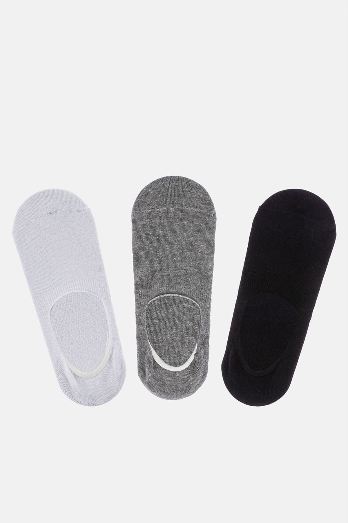 Levně Avva Men's Gray 3-packs Flat Footwear Socks