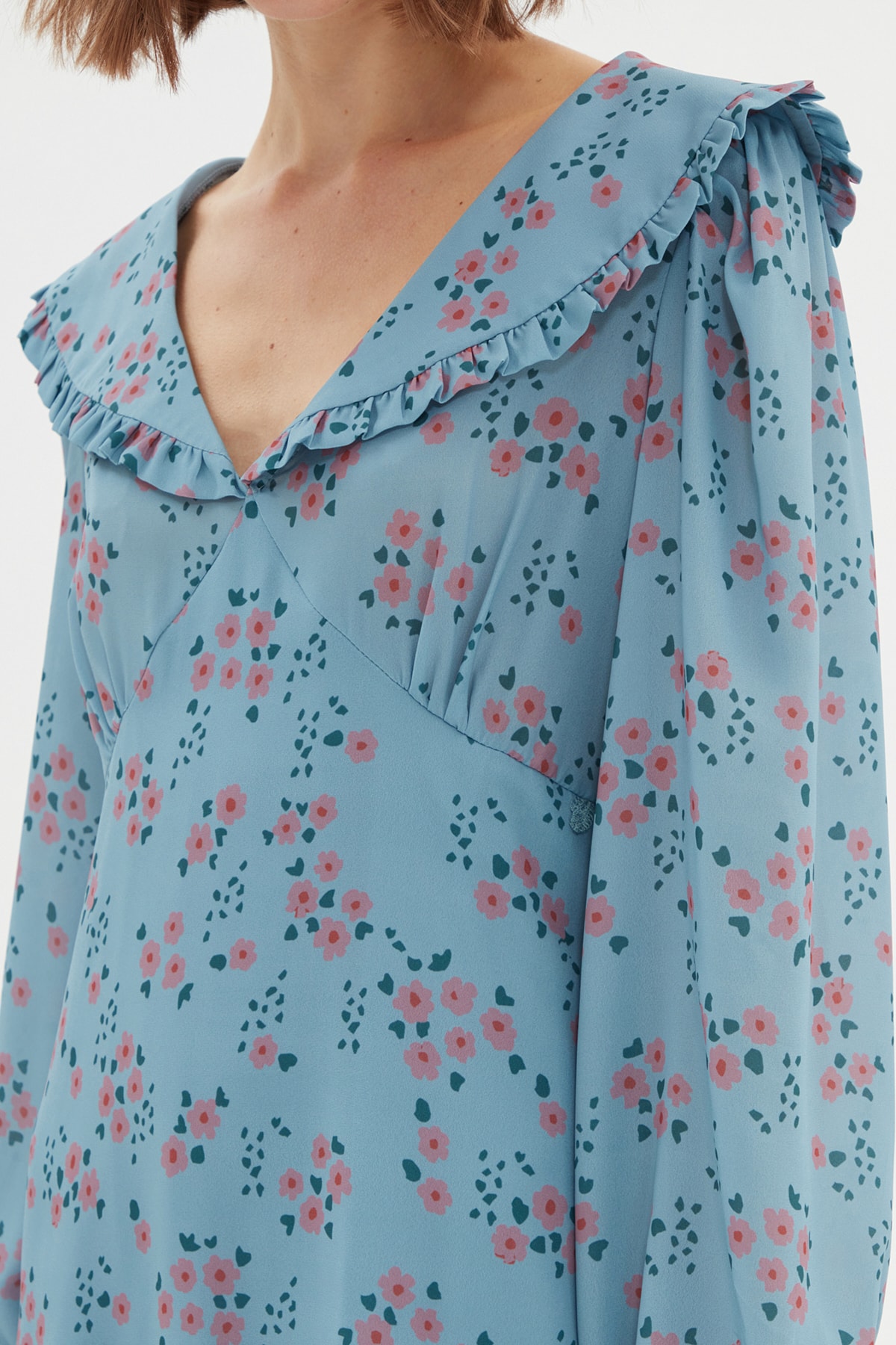 Trendyol Blue Floral Printed Dress