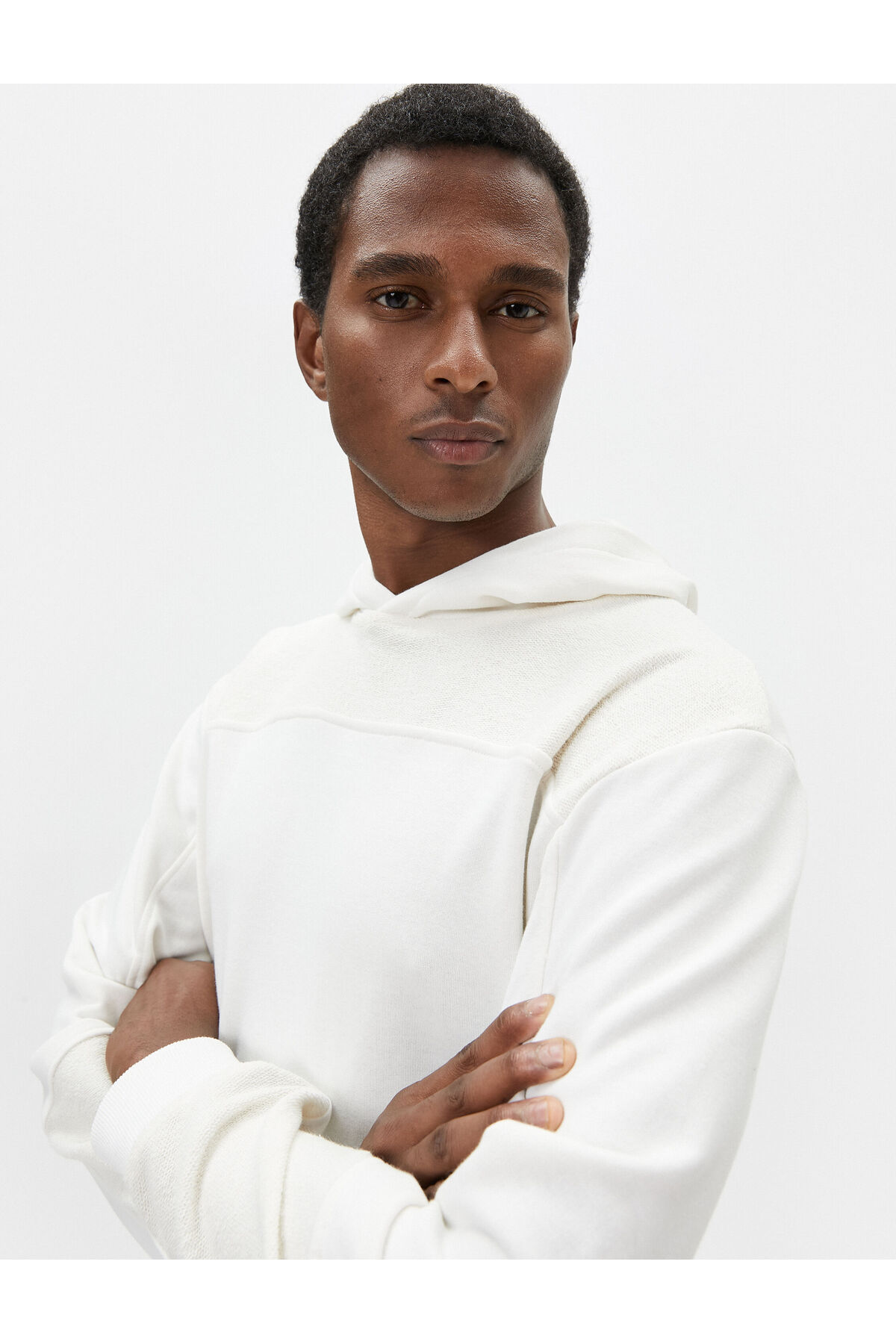 Koton Hooded Sweatshirt Textured Stitch Detail Long Sleeve