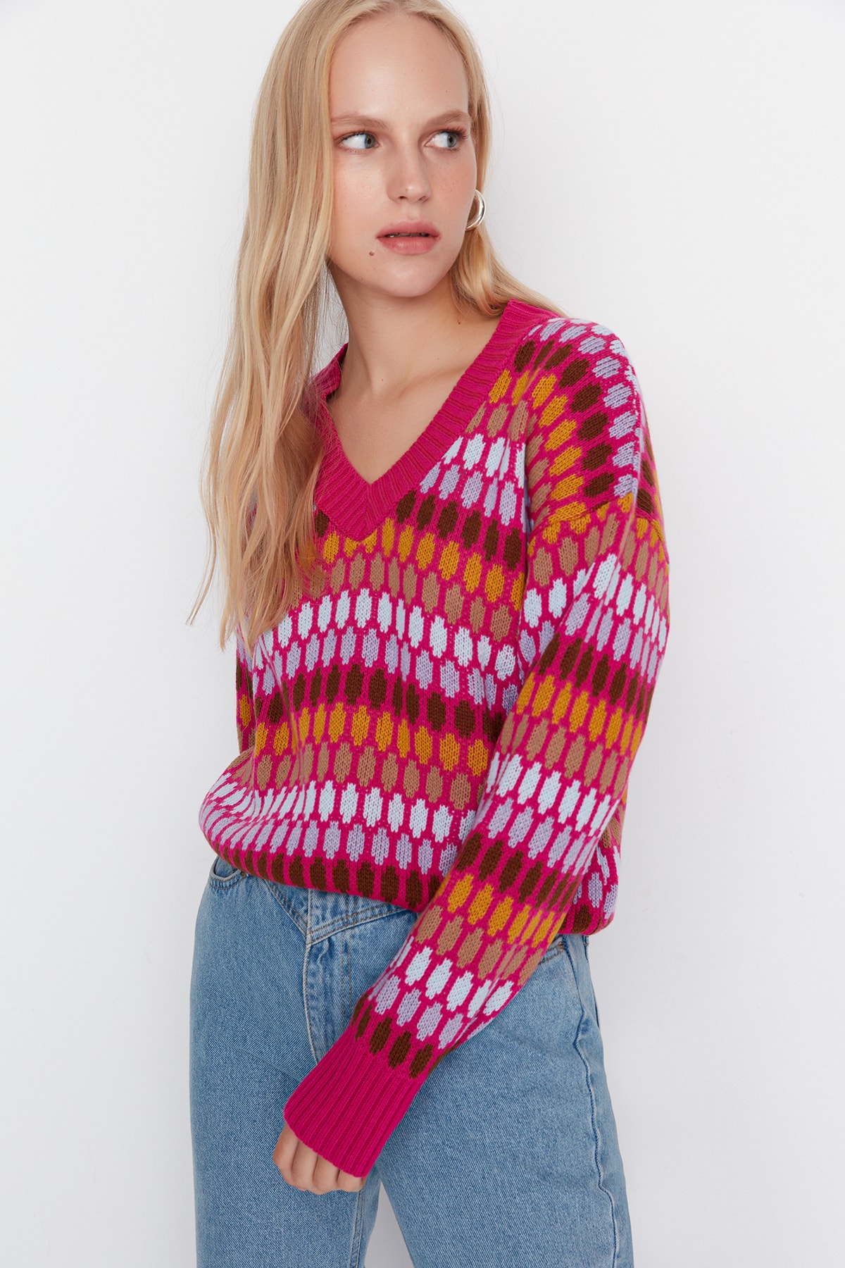 Trendyol Sweater - Pink - Regular fit