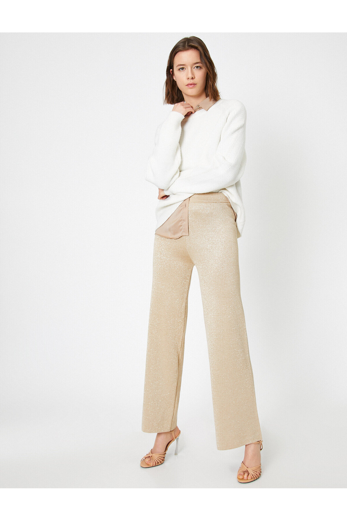 Levně Koton Shimmer Detailed Knitwear Trousers