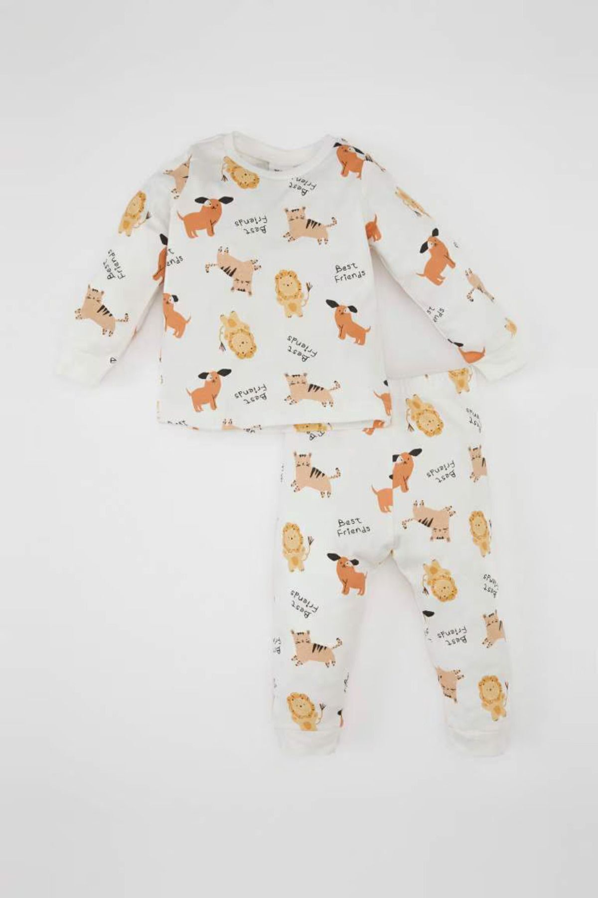 DEFACTO Baby Boy Printed Long Sleeve Pajama Set