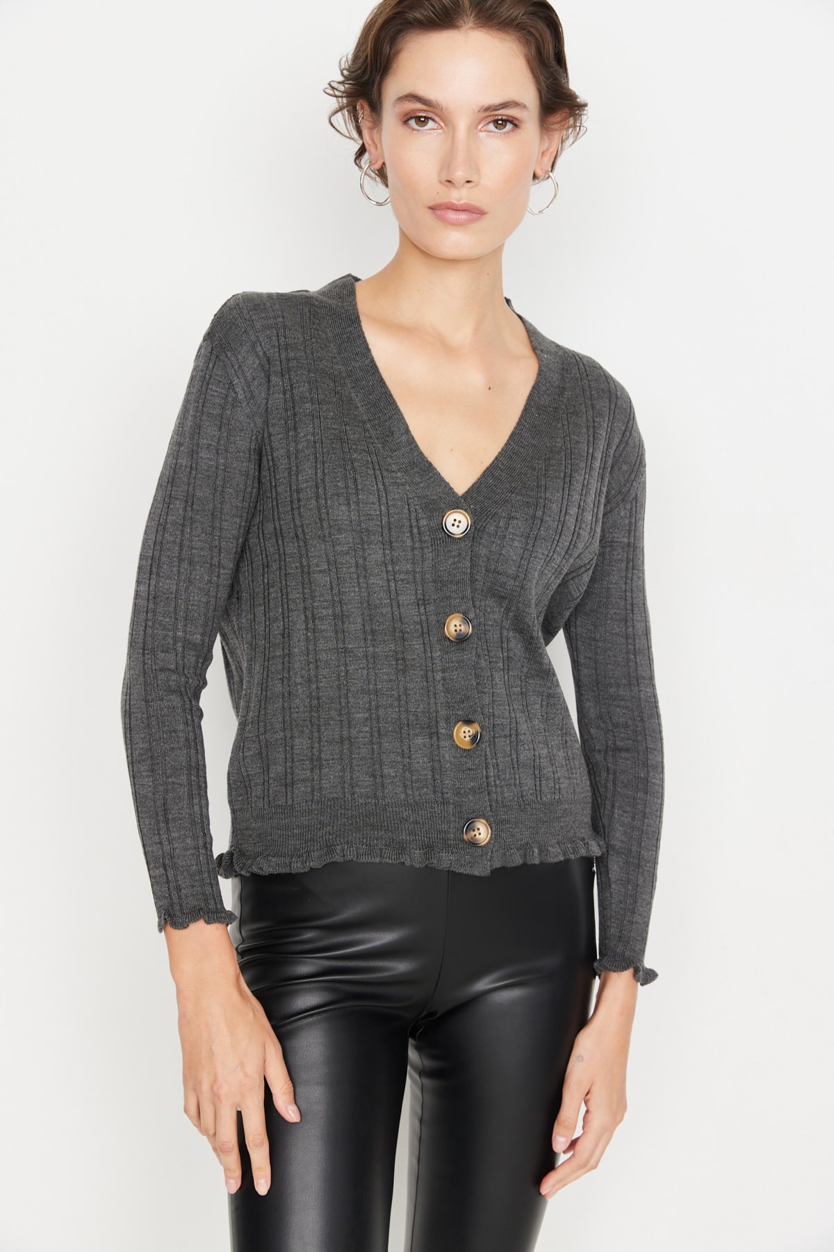 Trendyol Cardigan - Gray - Regular fit