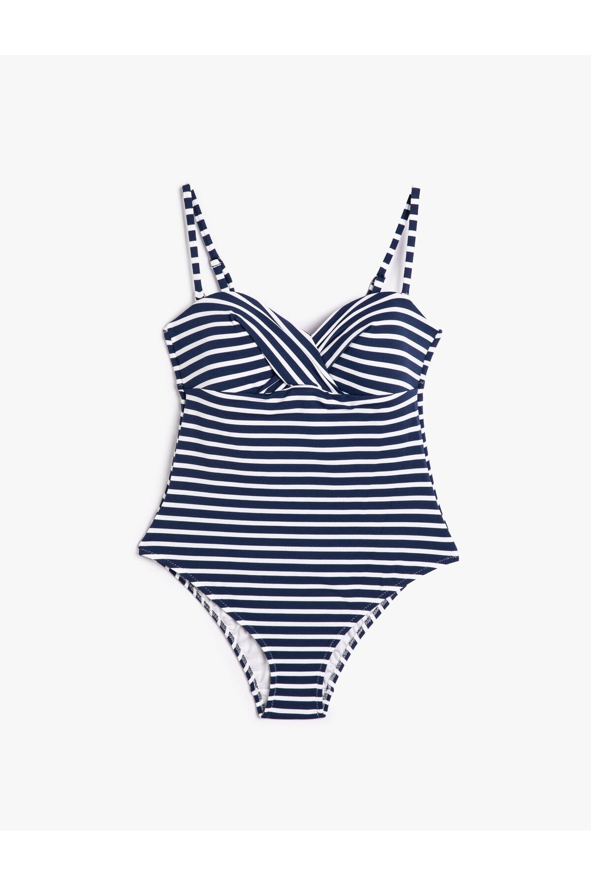 Levně Koton Swimsuit with Thin Straps Draped Covered Back Detail.