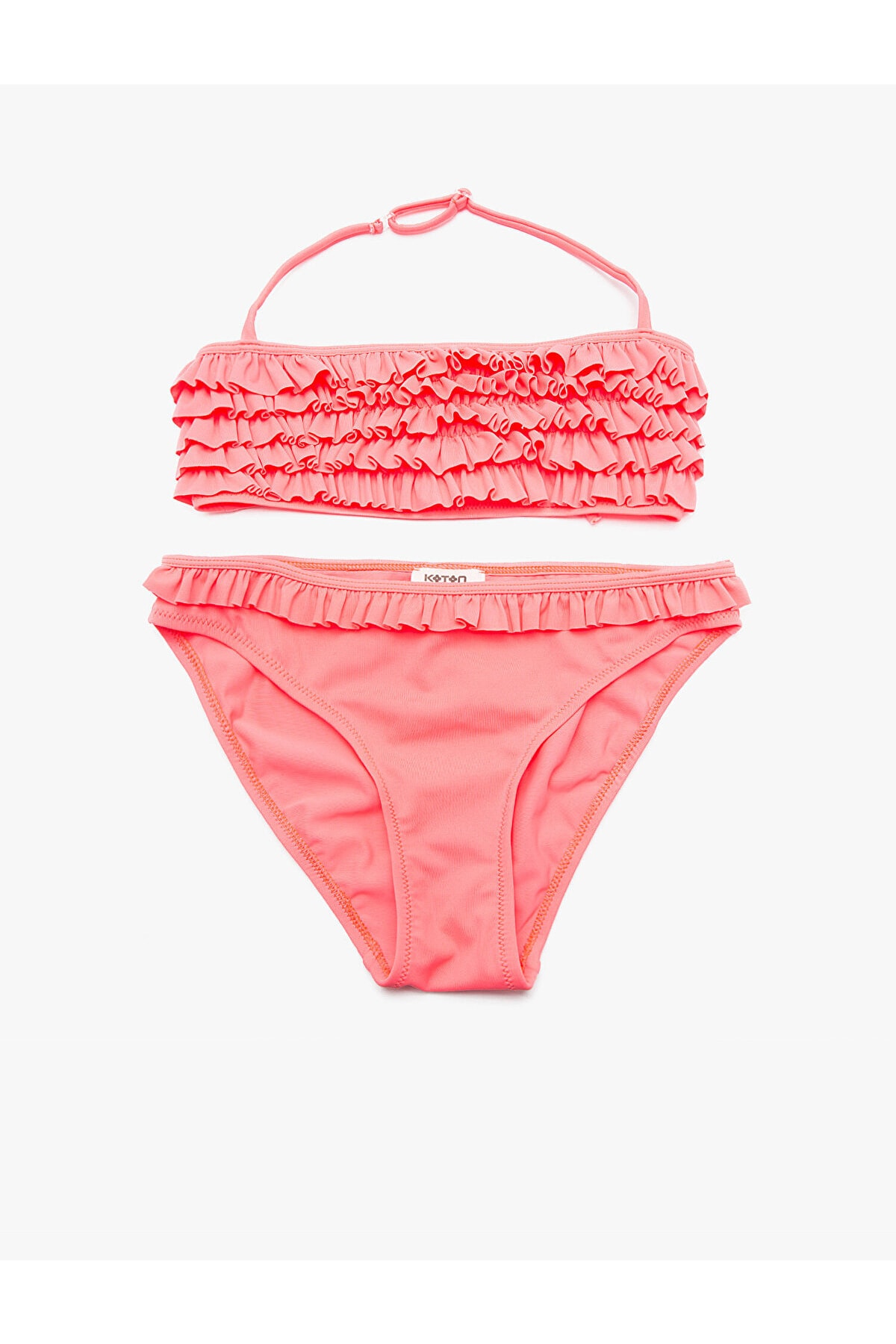 Koton Girl's Red Frill Detailed Bikini Set