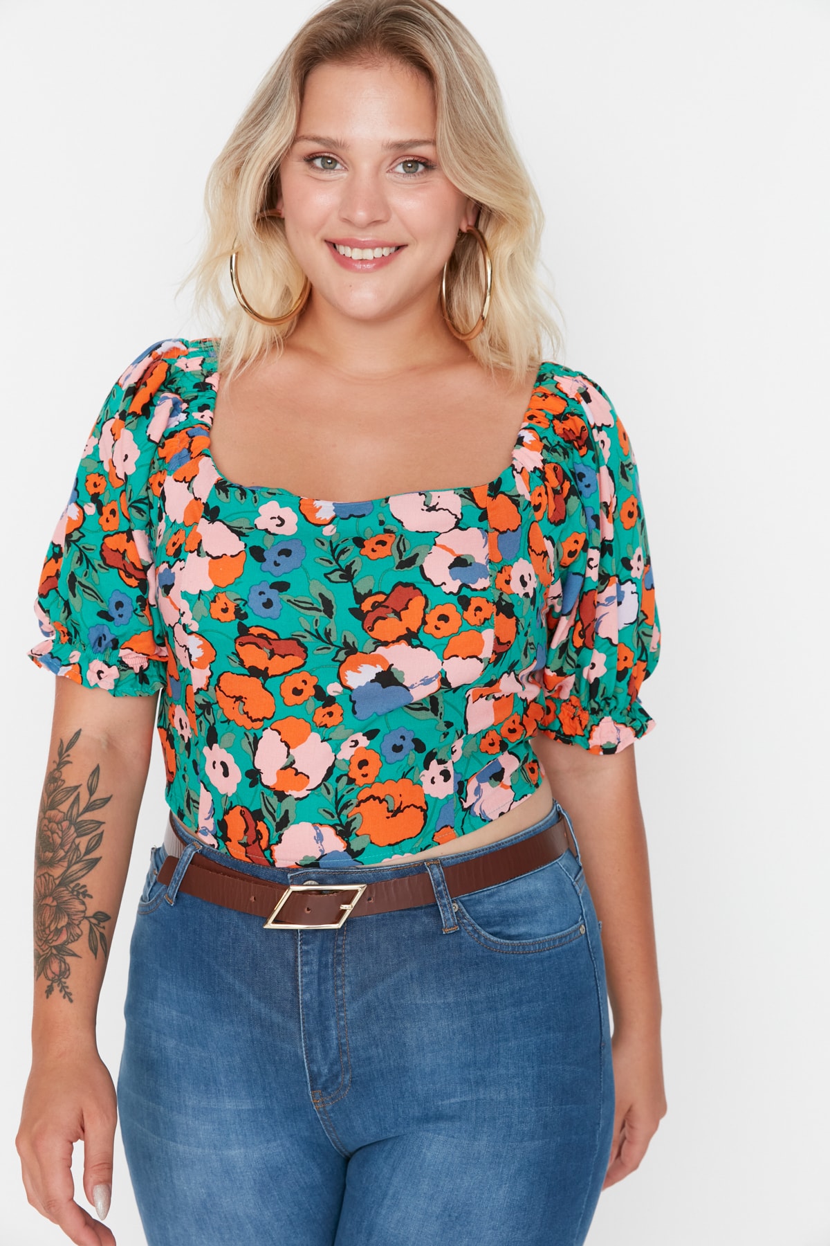 Trendyol Curve Plus Size Blouse - Multi-color - Regular fit