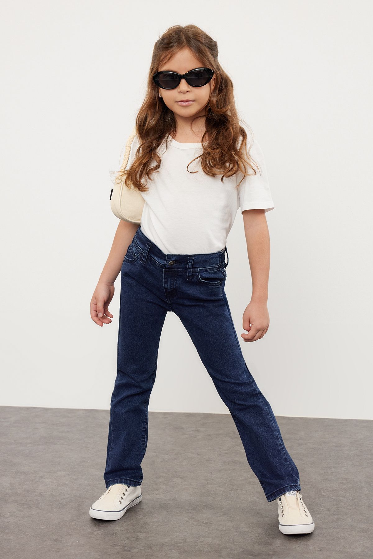 Trendyol Dark Blue Girl Slim Denim Pants Jean