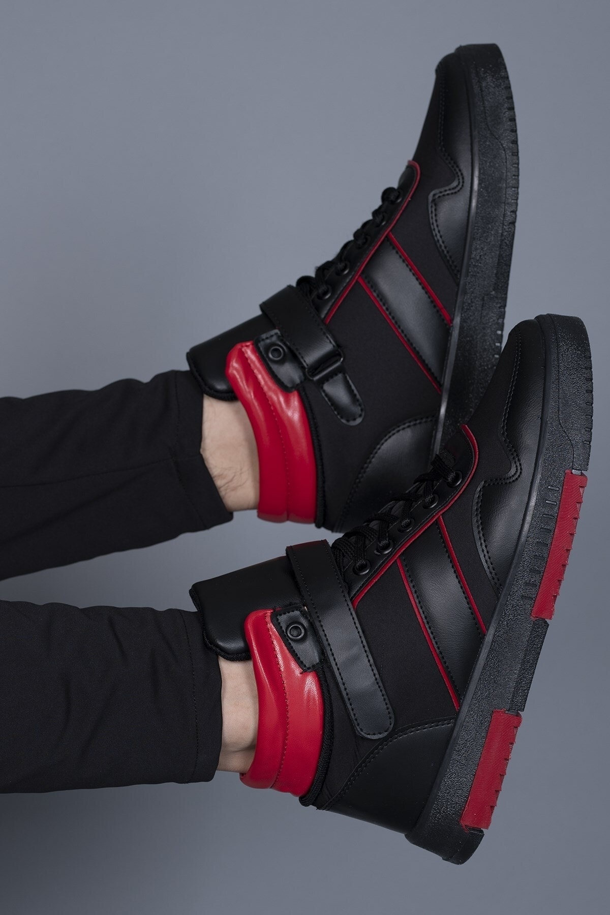 Levně Riccon Black Red Men's Sneaker Boots 00122935