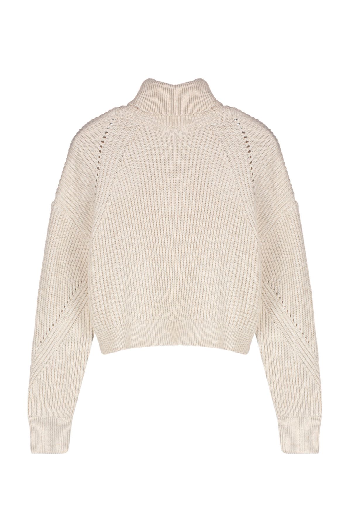 Trendyol Beige Crop Turtleneck Knitwear Sweater