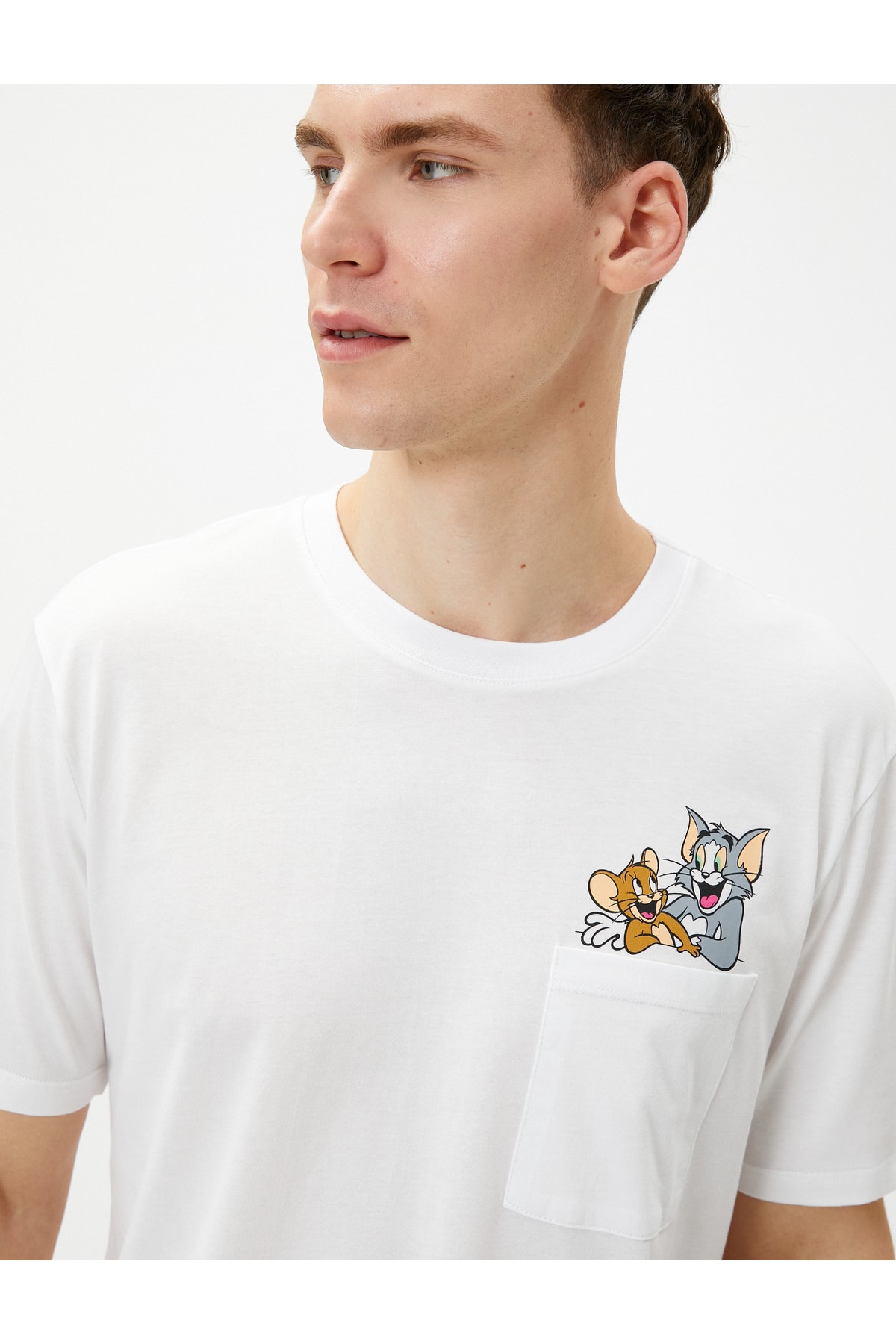 Levně Koton Tom And Jerry Pocket T-Shirt Licensed Printed