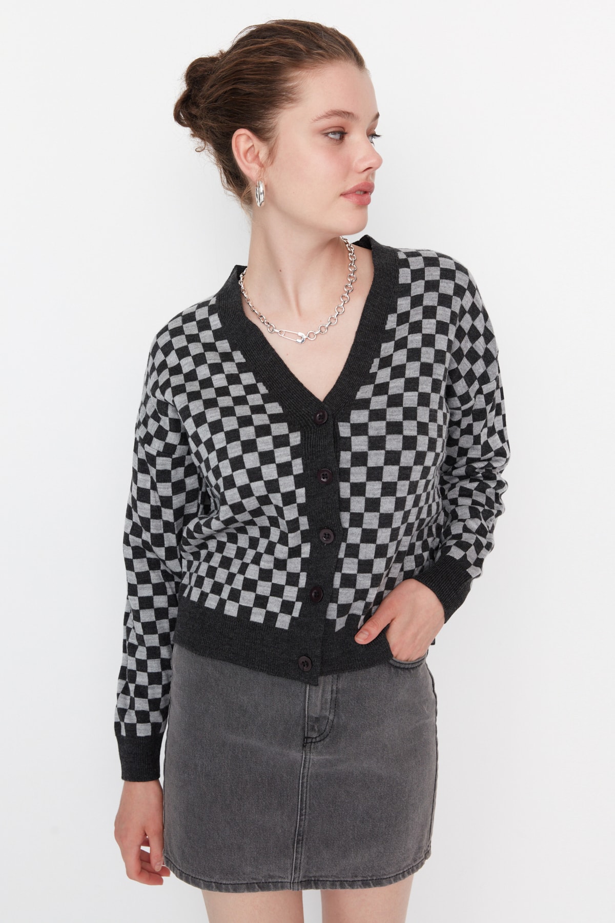 Trendyol Cardigan - Gray - Regular fit