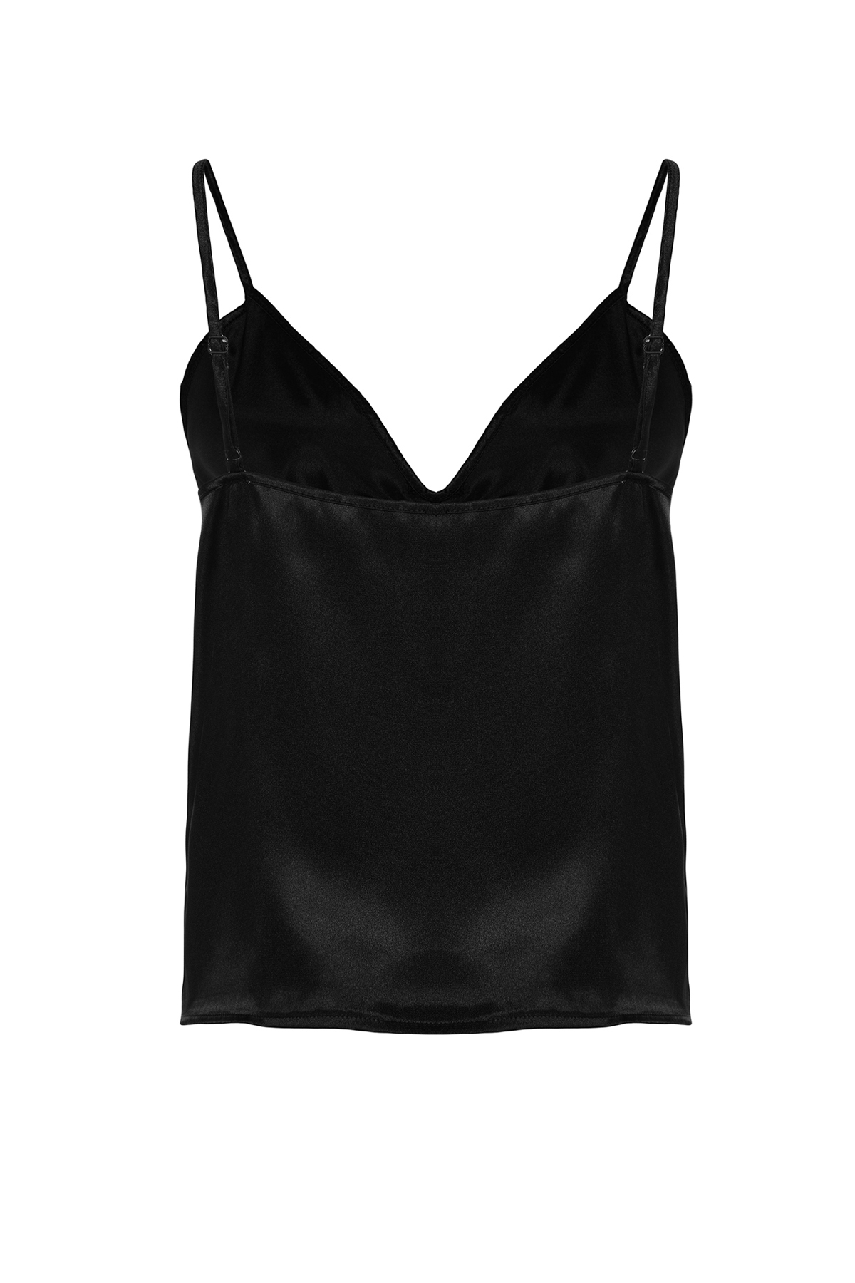 Trendyol Curve Black V-Neck Adjustable Strap Gathered Detailed Woven Blouse