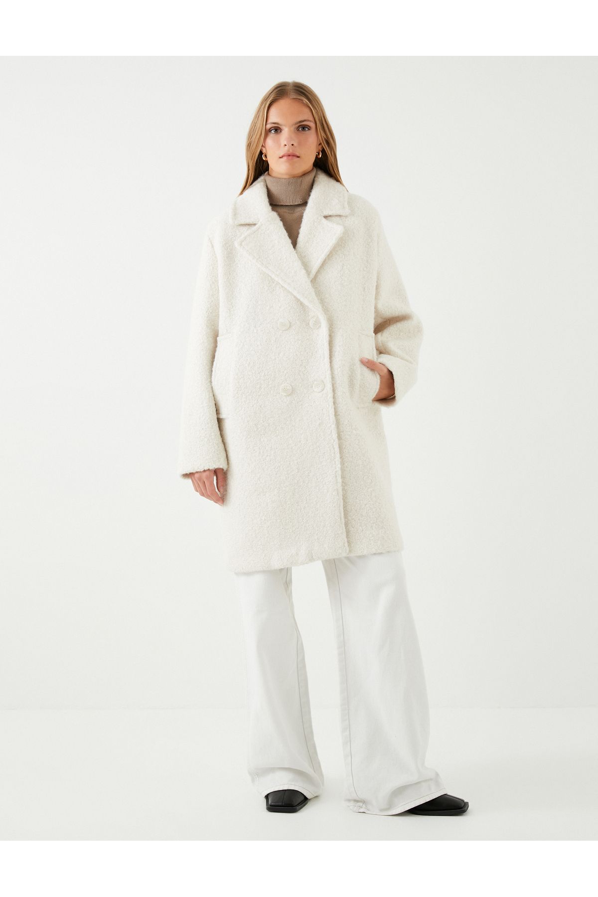 Koton Women Ecru Coat