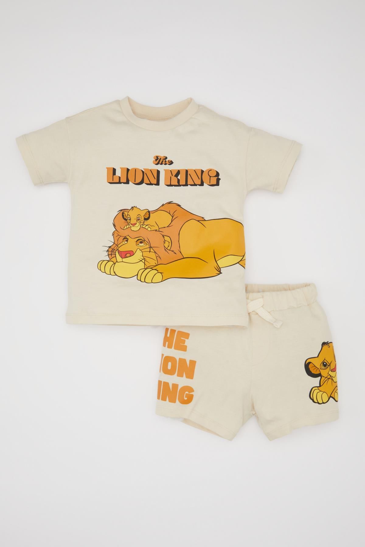 DEFACTO Baby Boy Disney Lion King Short Sleeve T-Shirt Shorts 2-Piece Set