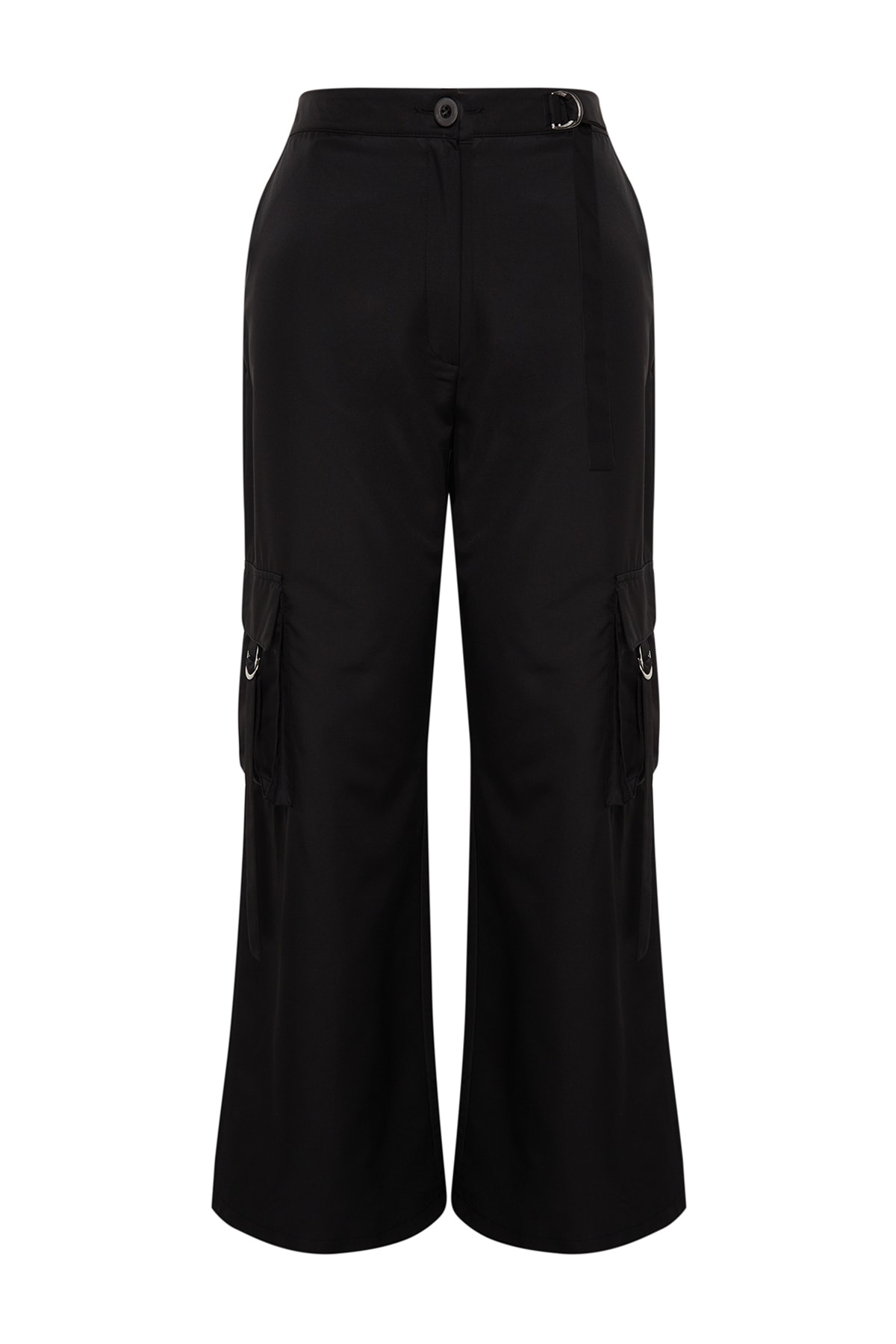 Trendyol Black Wide Leg Parachute Pantaloni țesute