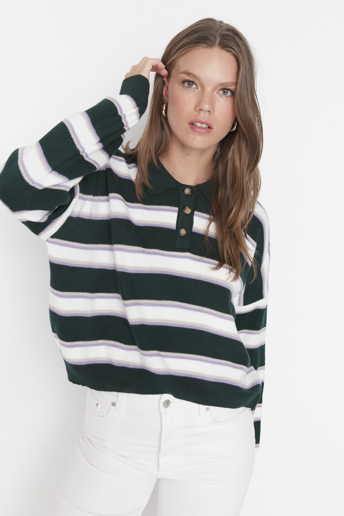 Trendyol Sweater - Green - Regular fit