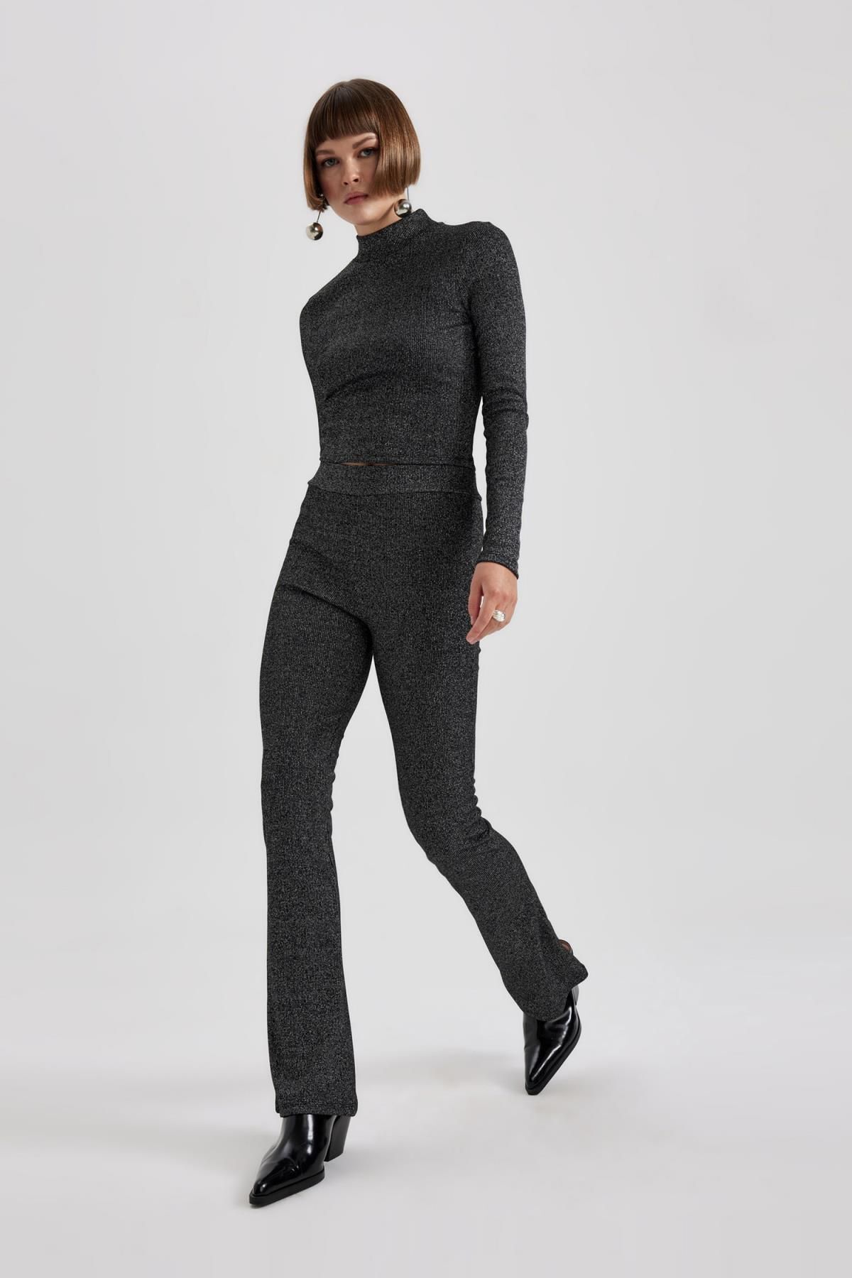 DEFACTO Normal Waist Lurex Trousers