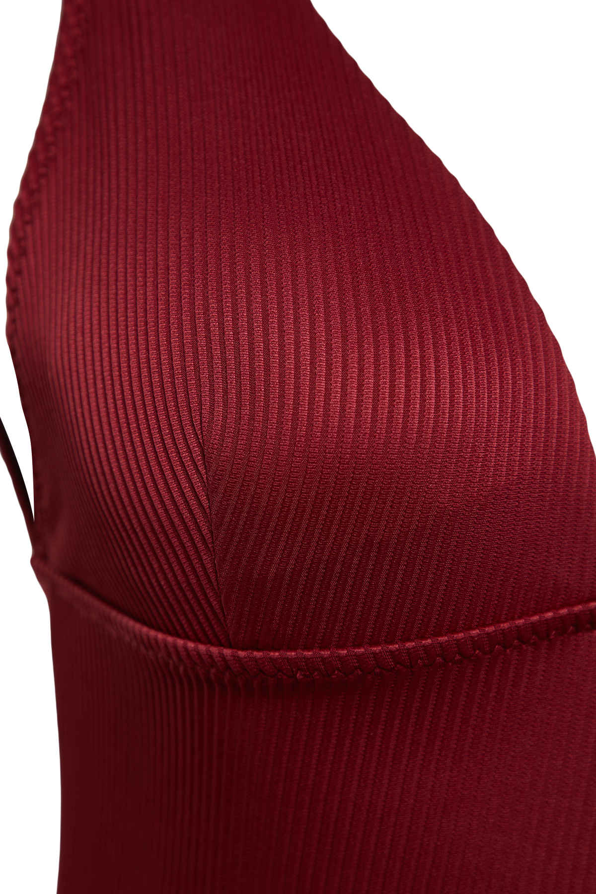 Trendyol Claret Red V-Neck Textured Regular Swimsuit