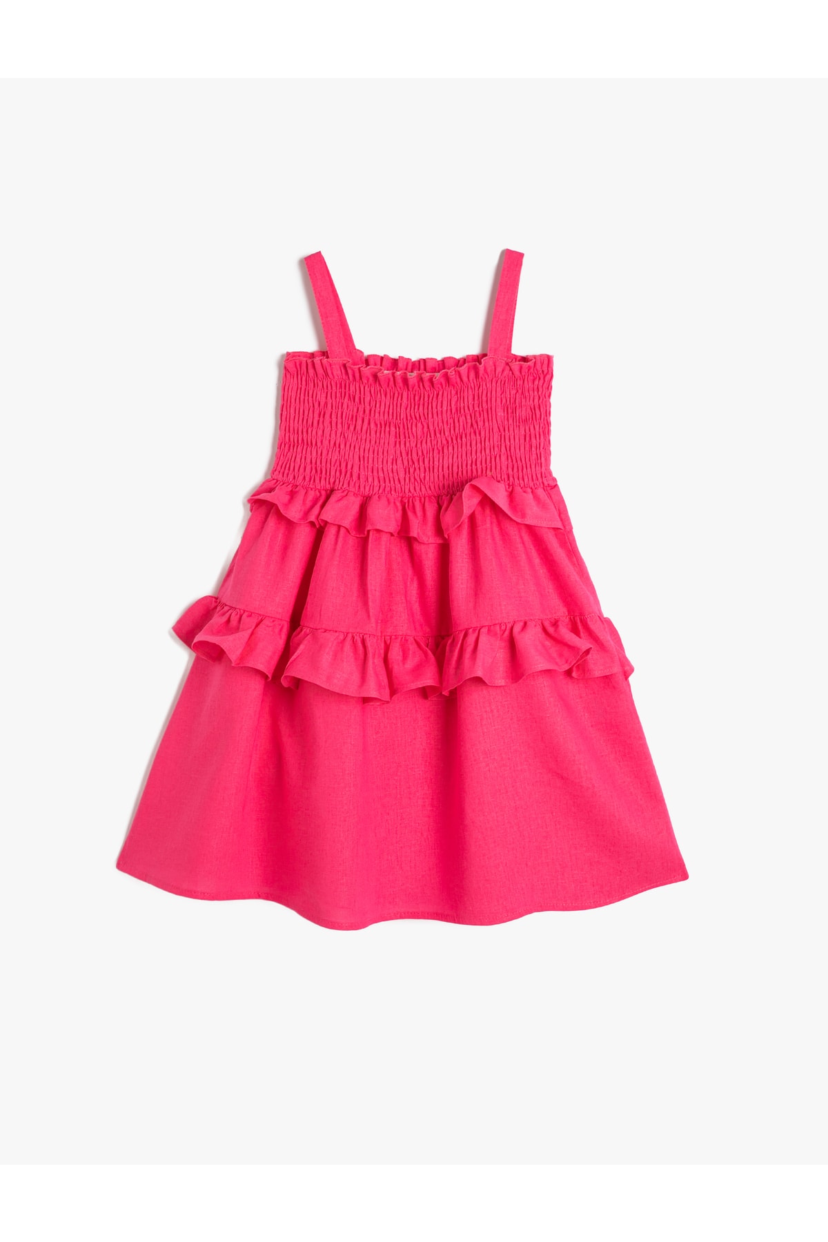 Levně Koton Frilled Dress with Straps Gippe Detailed