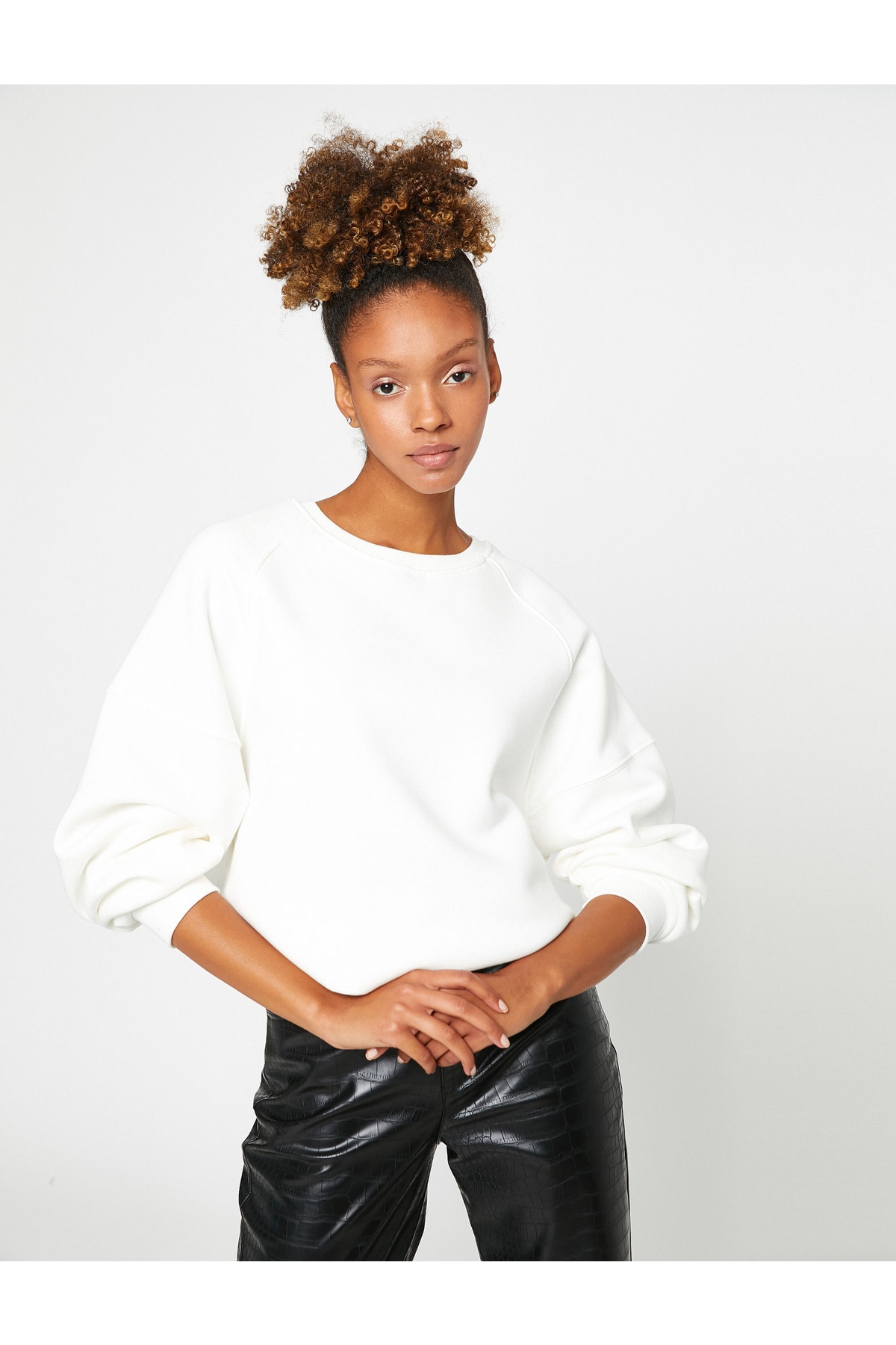 Koton Oversize Sweatshirt Crew Neck Long Sleeve