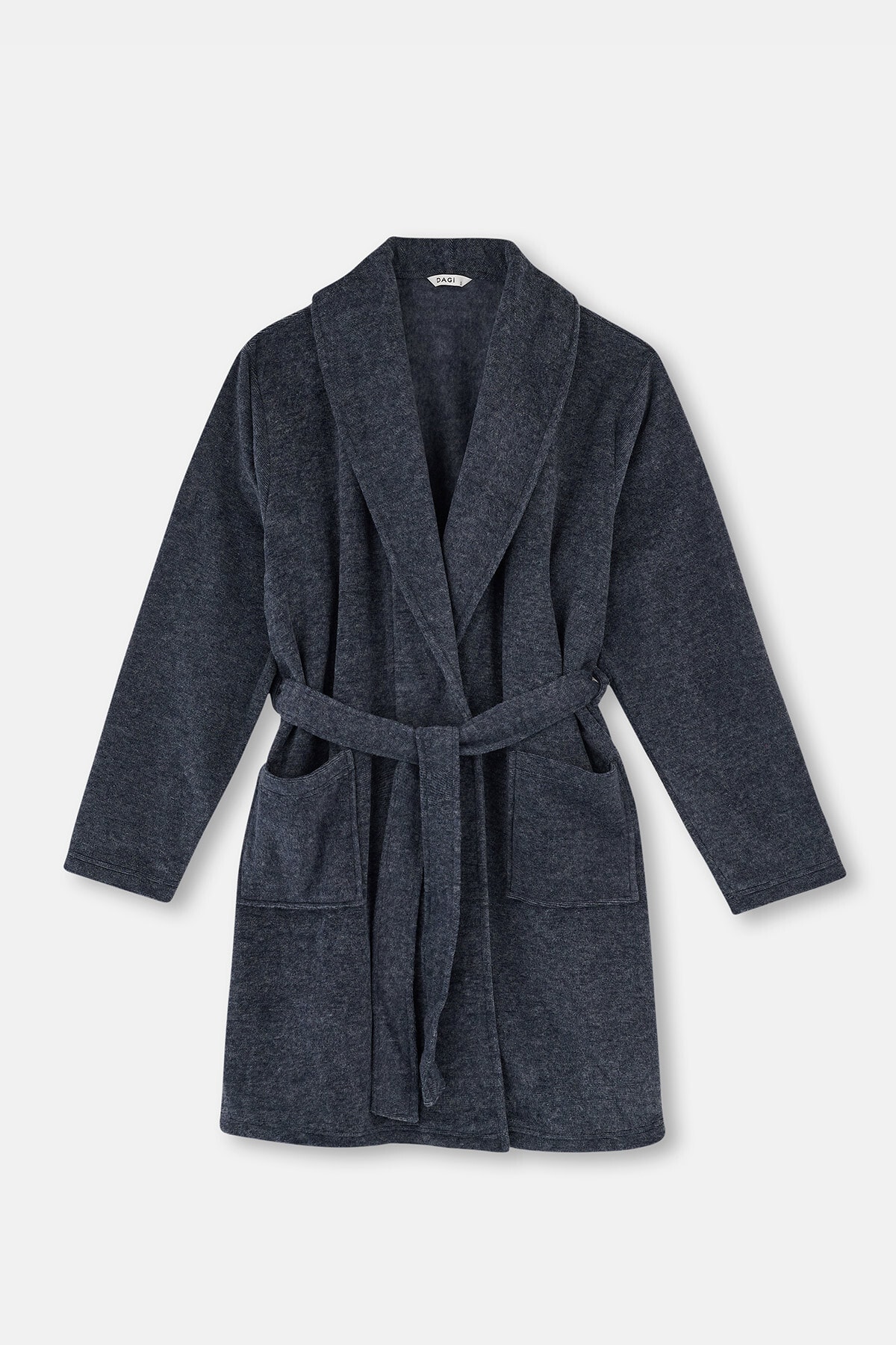 Dagi Indigo Shawl Collar Fleece Dressing Gown