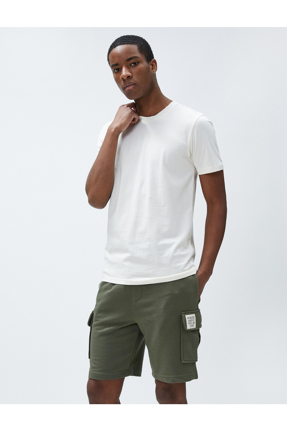 Koton Cargo Shorts with Pocket Detailed Tie Waist, Slim Fit.