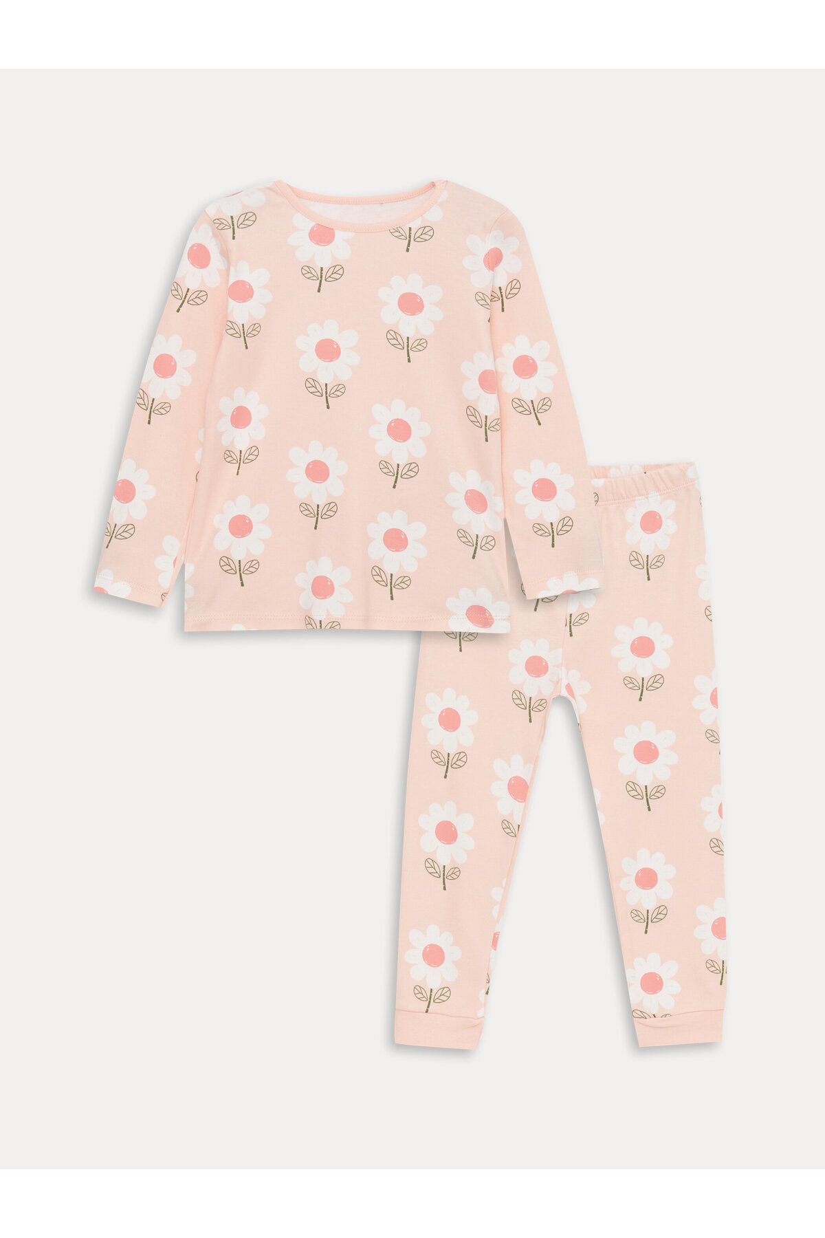 LC Waikiki Crew Neck Printed Baby Girl Pajama Set
