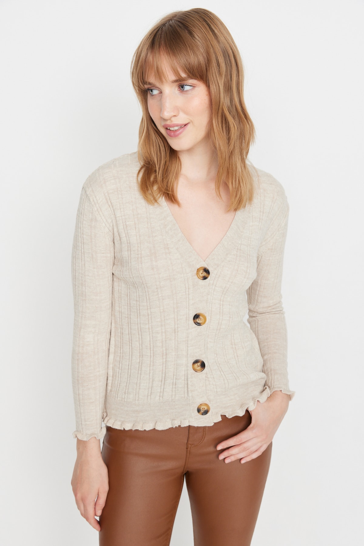 Trendyol Cardigan - Beige - Regular fit
