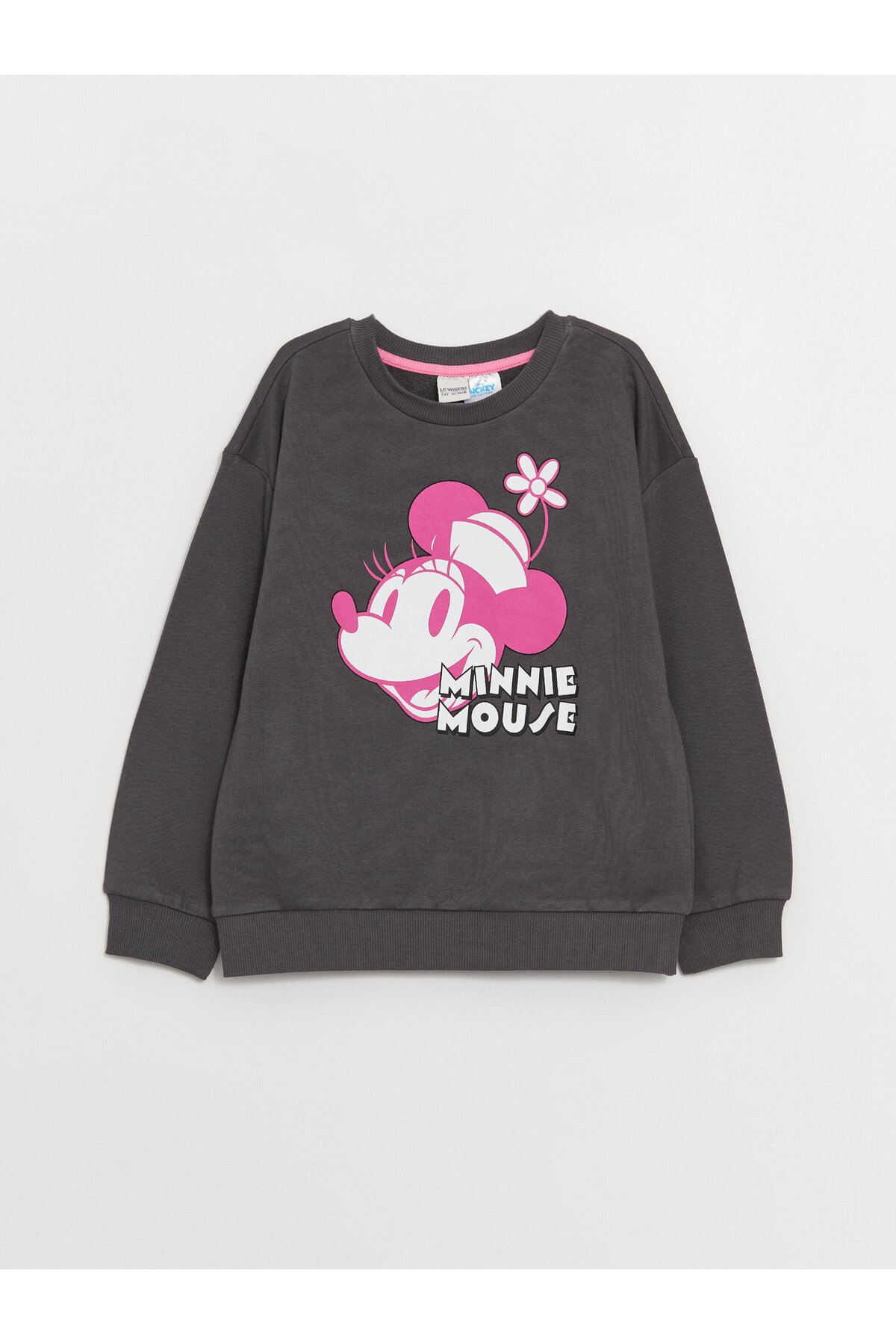 LC Waikiki Girls' Crew Neck Minnie Mouse Printed Long Sleeve Sweatshirt