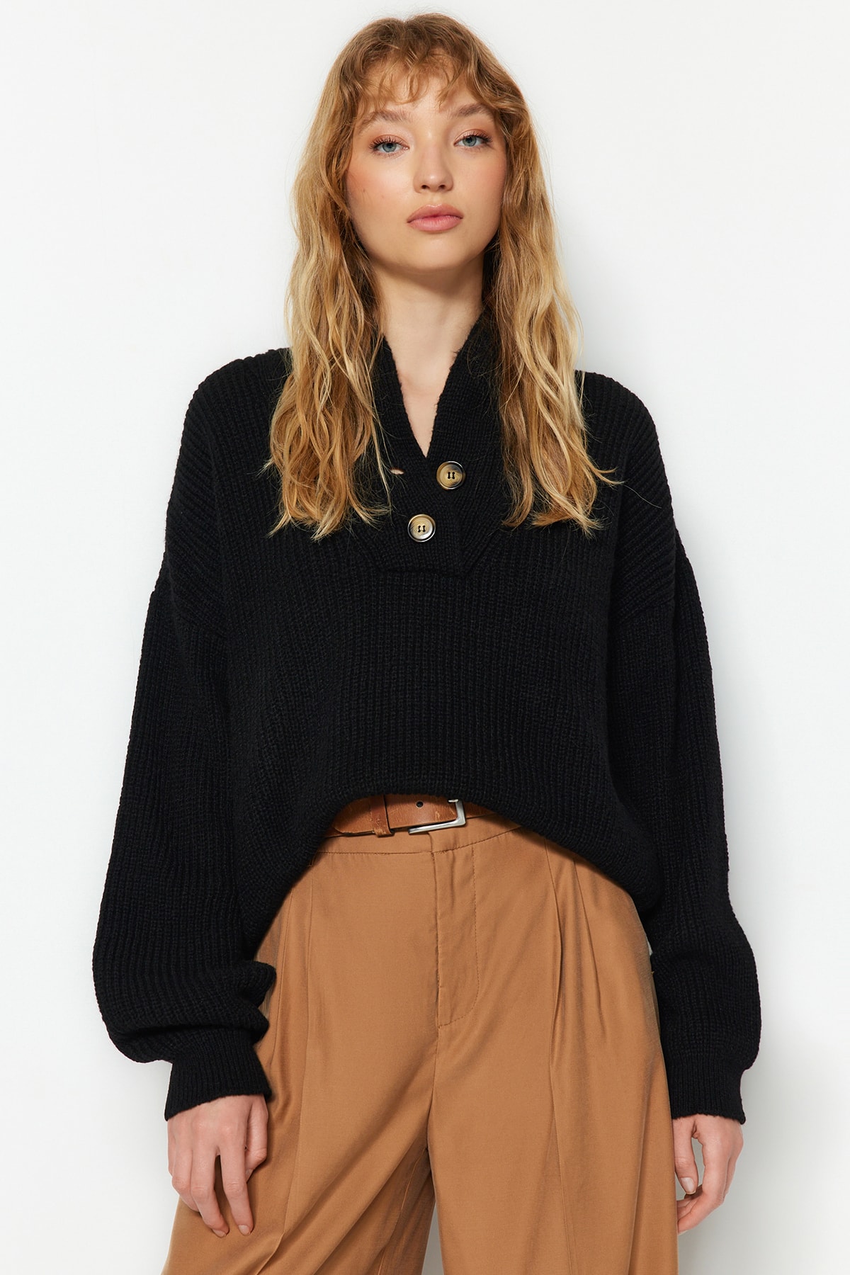 Trendyol Sweater - Black - Regular fit