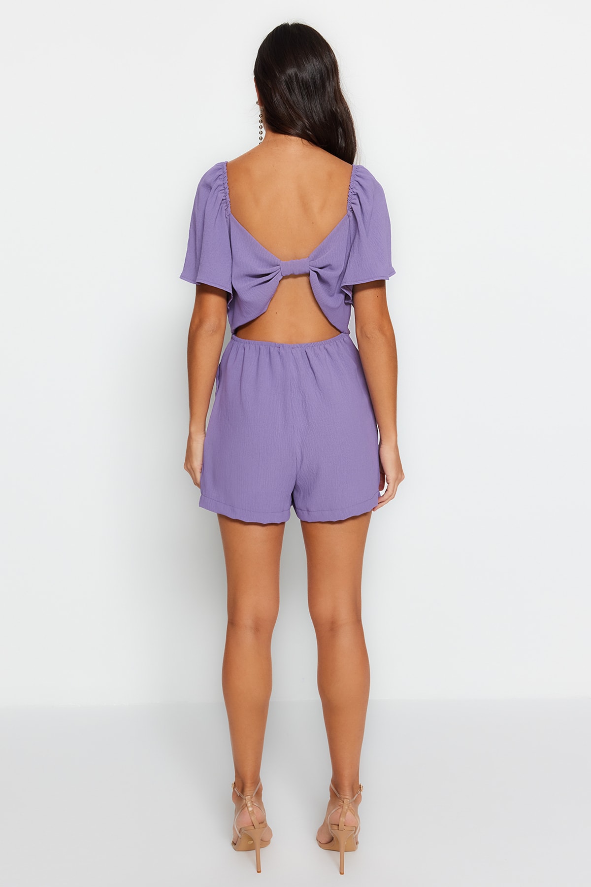 Trendyol Lilac Mini Back Window Detail Woven Jumpsuit
