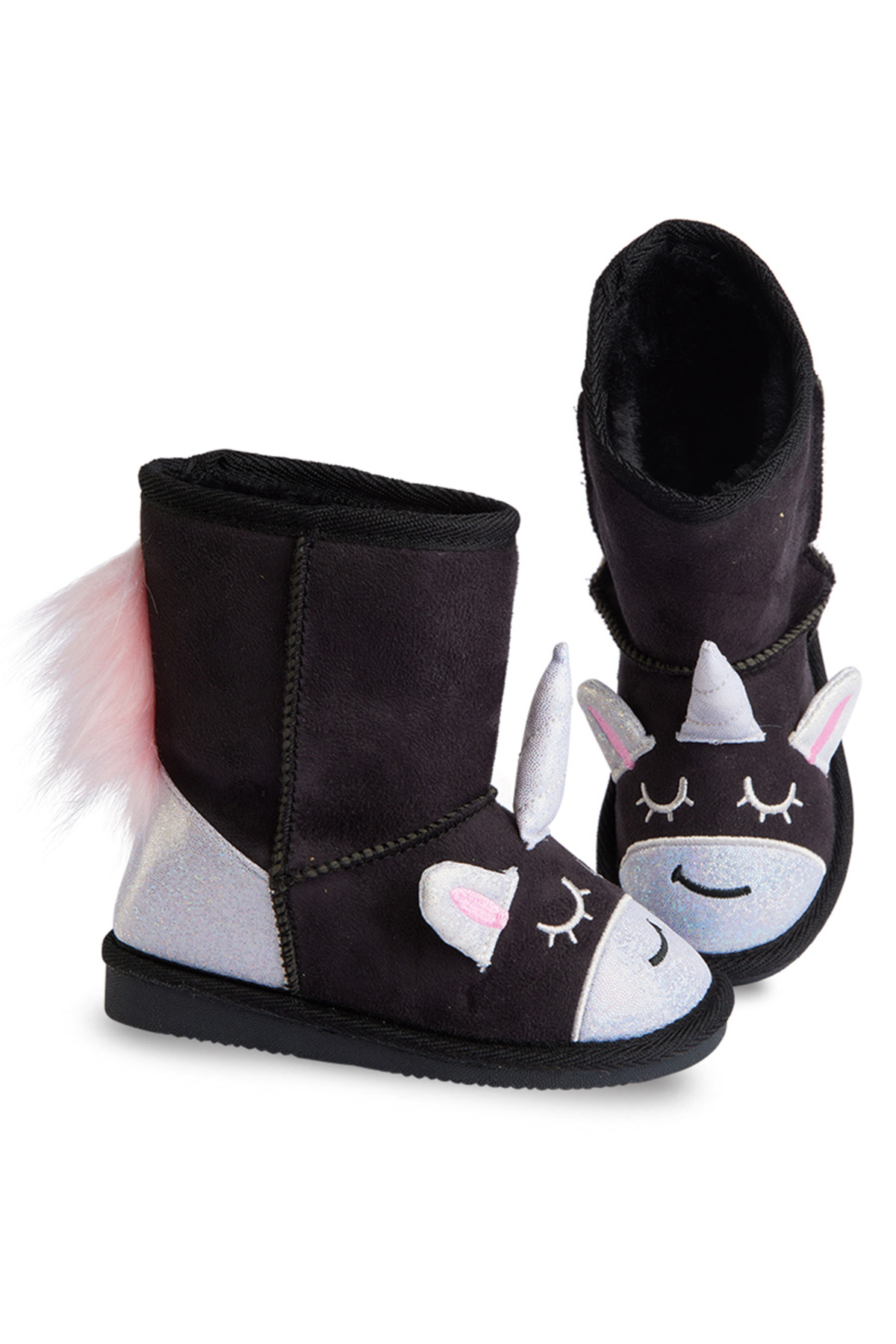 Levně Denokids Black Unicorn Girls' Boots