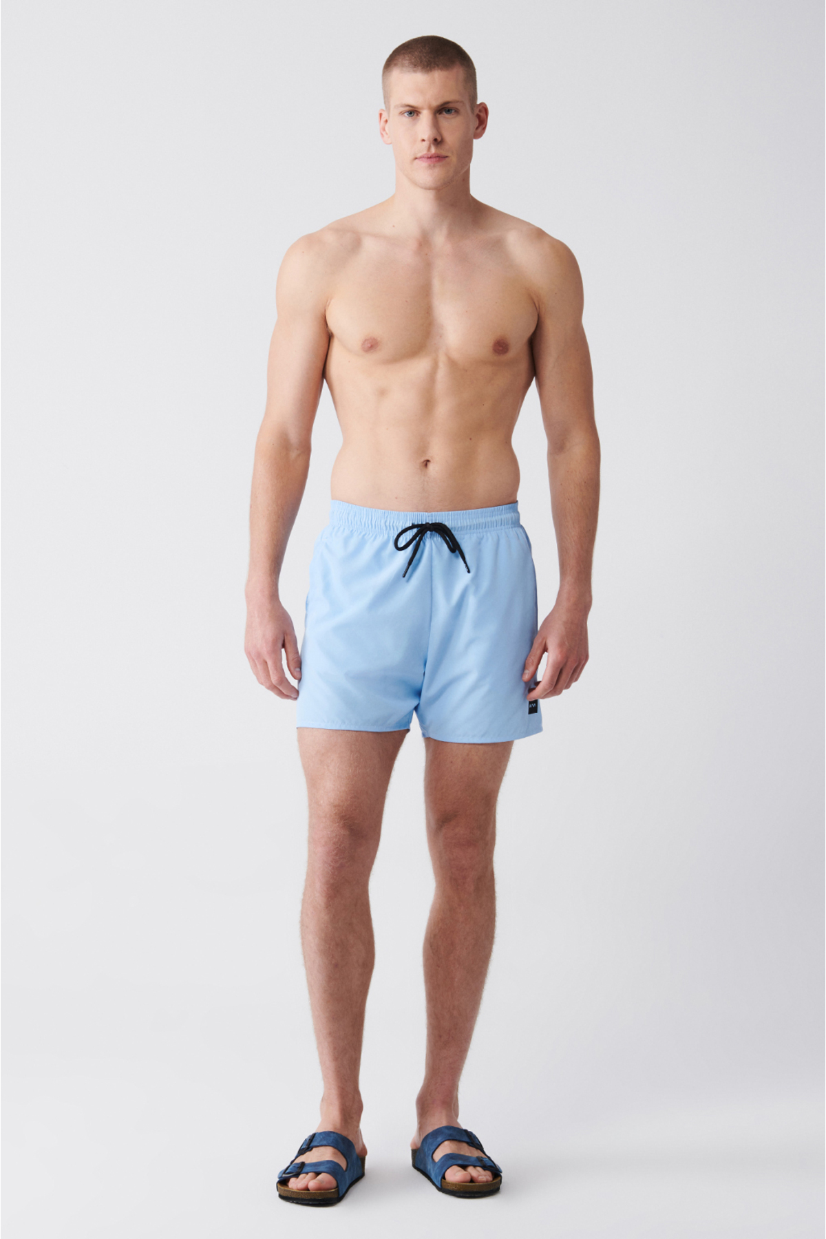 Levně Avva Light Blue Fast Drying Standard Size Plain Comfort Fit Swimsuit Sea Shorts