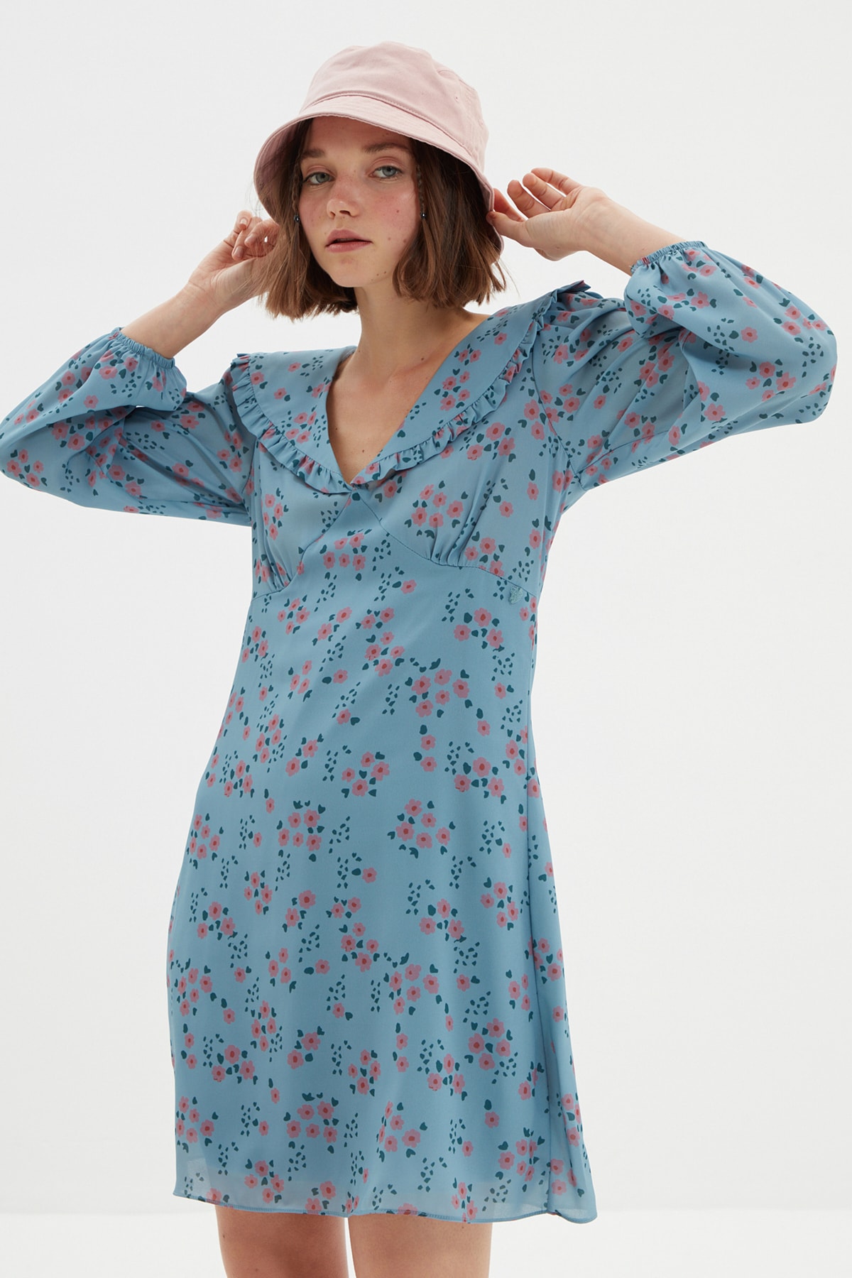 Trendyol Blue Floral Printed Dress