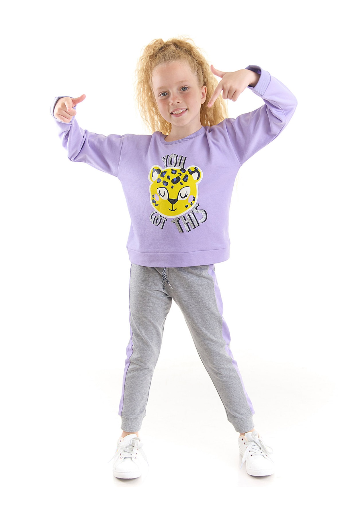 Mushi Leopard Girl Lilac Gray Tracksuit Suit