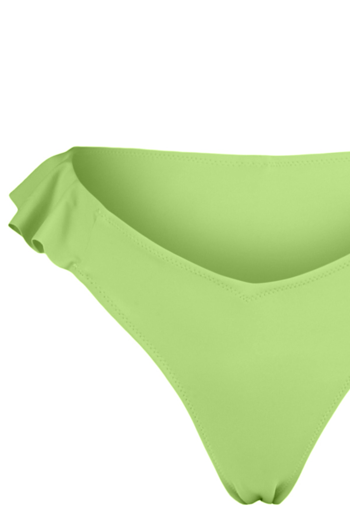 Trendyol Green Ruffle High Leg Bikini Bottoms