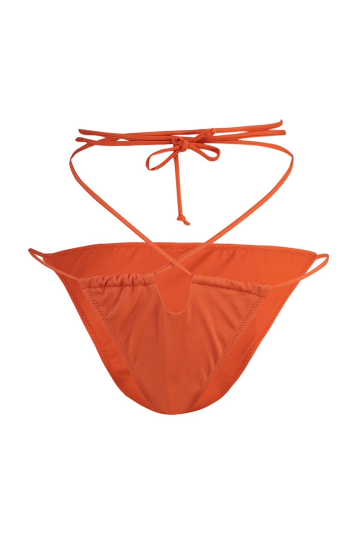 Trendyol Cinnamon Piping High Leg Bikini Bottom