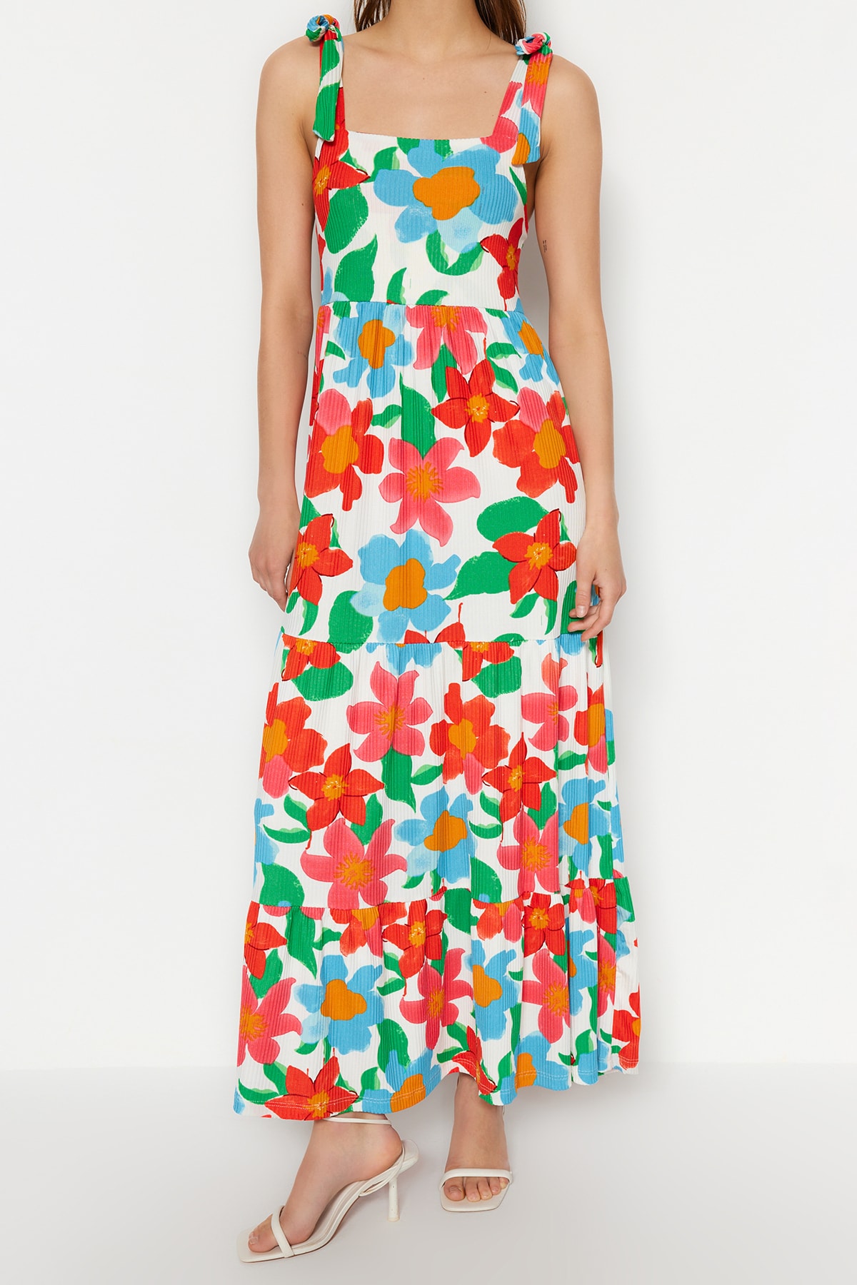 Trendyol Orange Knitted Maxi Dress