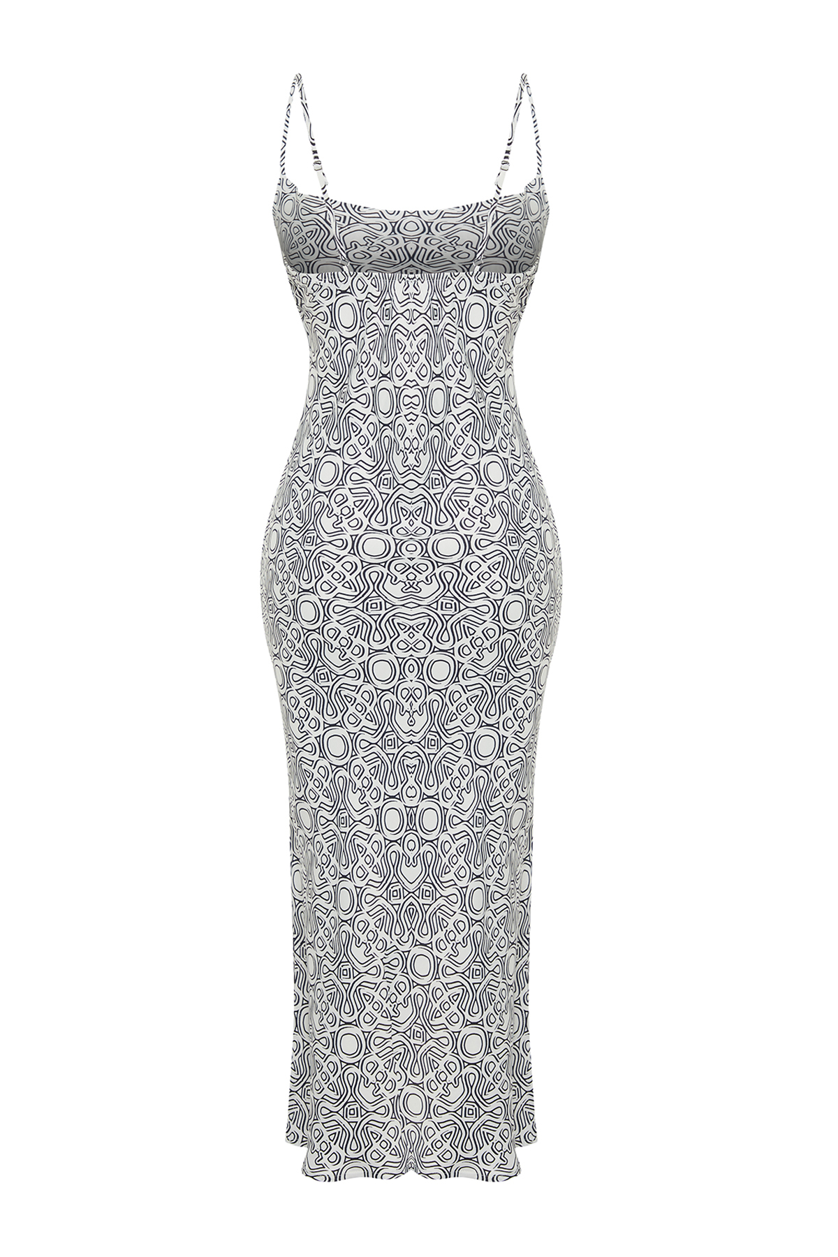 Trendyol Ecru Degaje Collar Satin Maxi Woven Dress
