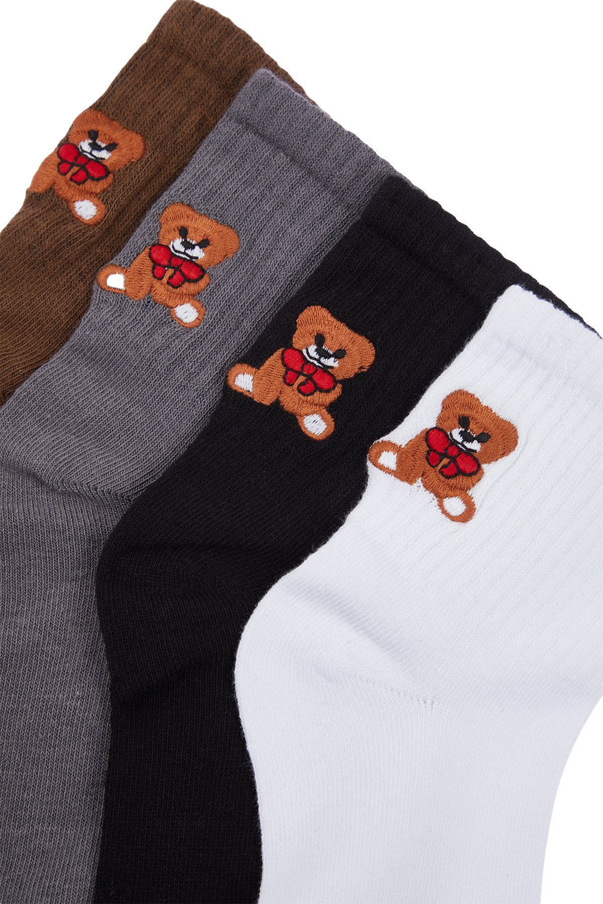 Levně Trendyol 4-Pack Black-Multicolor Cotton Knitted Socks